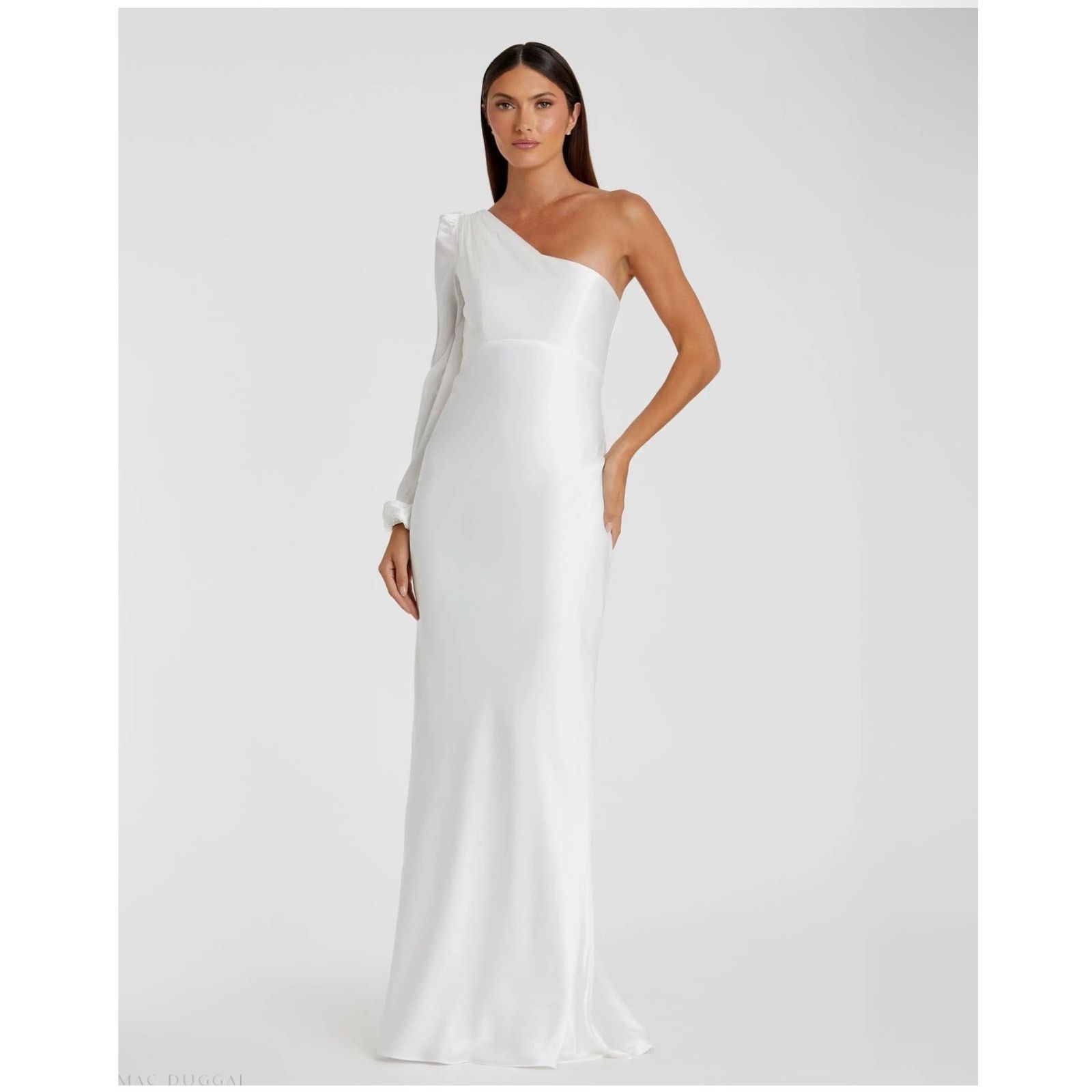Mac Duggal Ieena MAC DUGGAL 55401 gown long dress sz 2 white bridal Size XS / US 0-2 / IT 36-38 - 1 Thumbnail