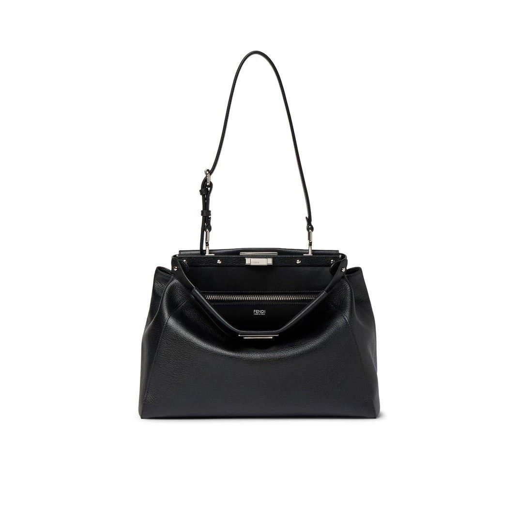 Fendi FENDI $7100 My Peekaboo Medium Black Leather Bag New & Authe Size ONE SIZE - 3 Thumbnail