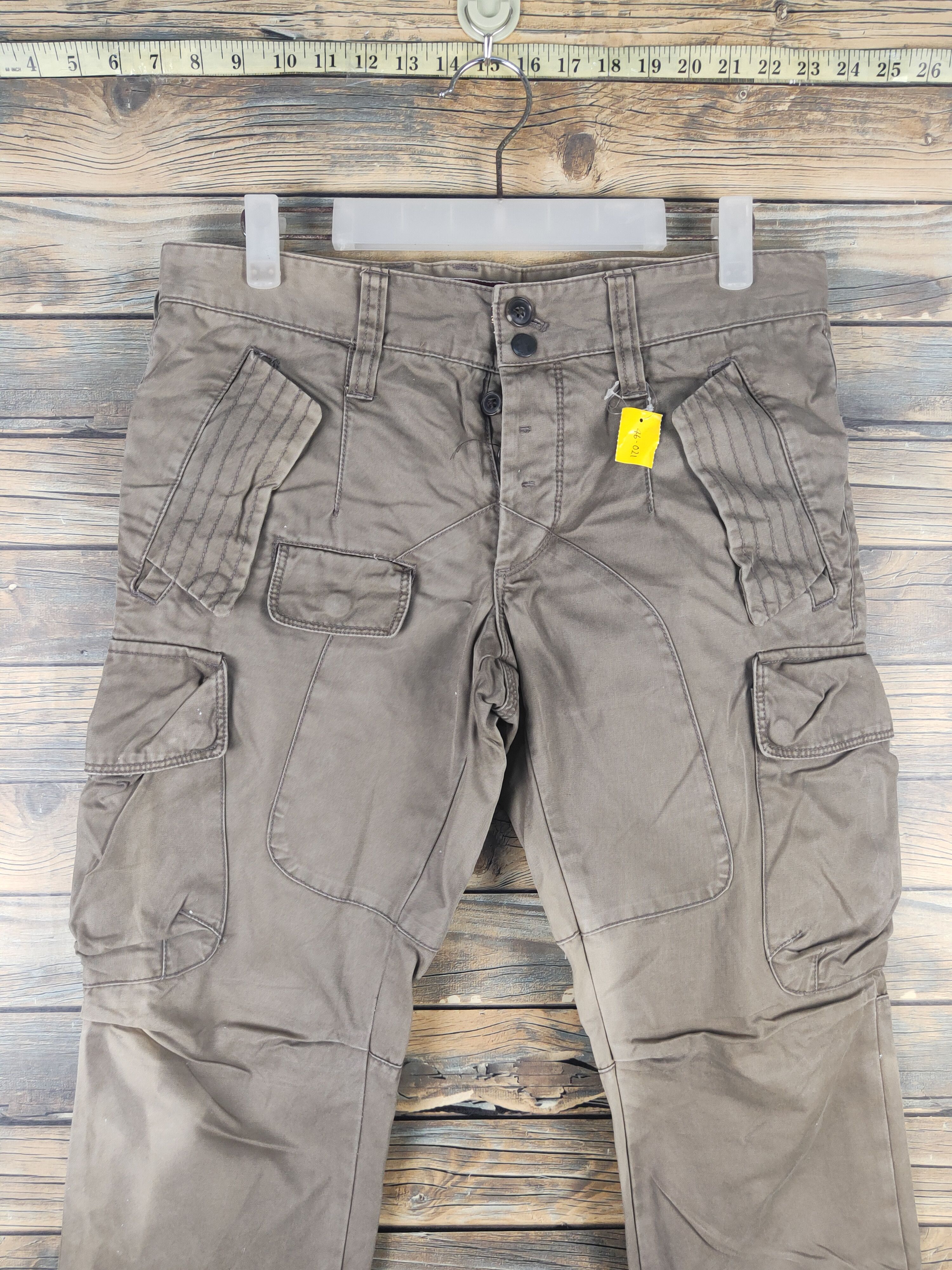 Japanese Brand DL BG Olive Faded Multipocket Cargo Pants #46-021 Size US 32 / EU 48 - 2 Thumbnail