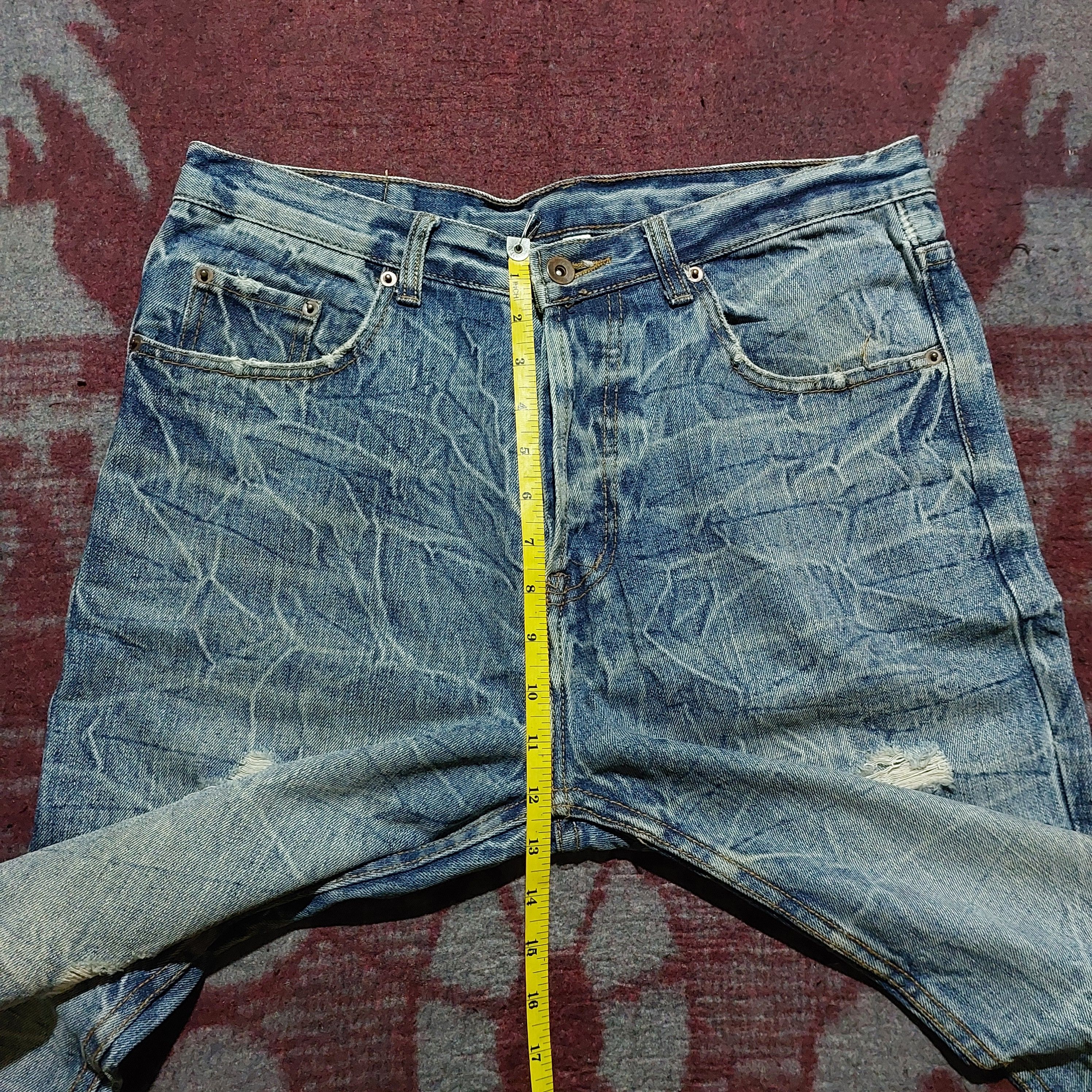 Tornado Mart Edge Rupert feather tendon pattern distressed denim Size US 32 / EU 48 - 16 Thumbnail