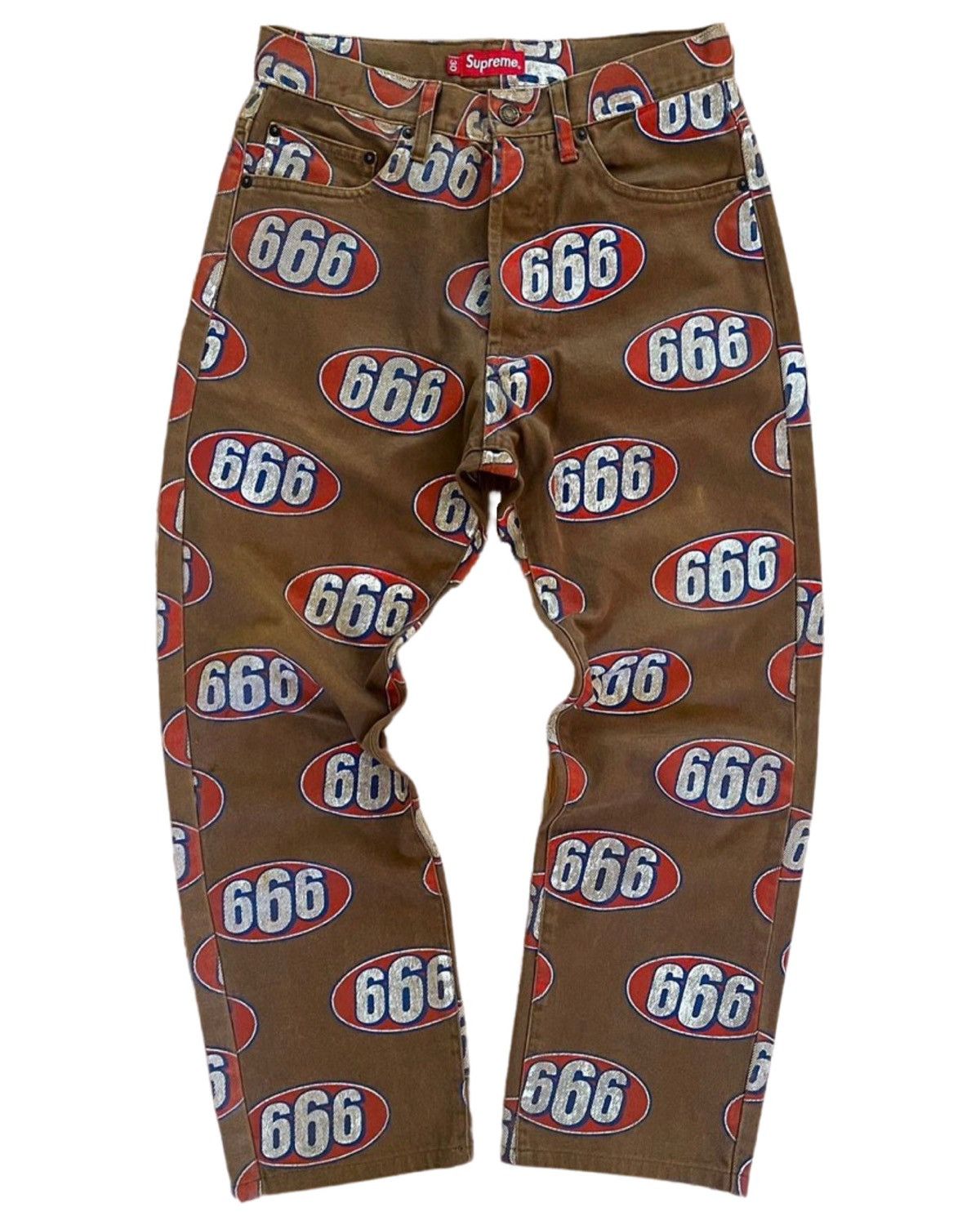 image of Ss17 Supreme 666 Brown Denim, Men's (Size 30)