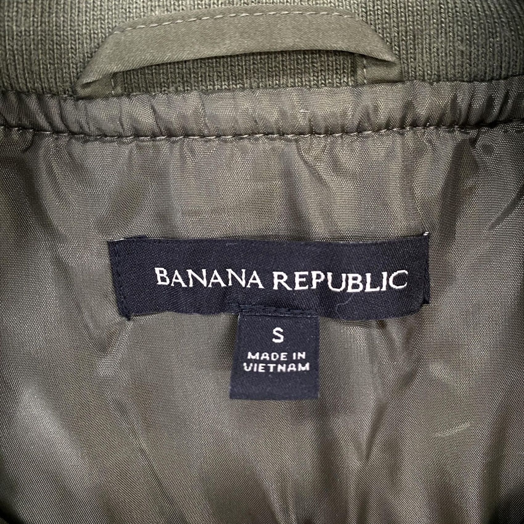 Banana Republic VINTAGE Banana Republic Bomber Jacket Mens S Green Full Zip Insulated Lined Military Size US S / EU 44-46 / 1 - 6 Thumbnail