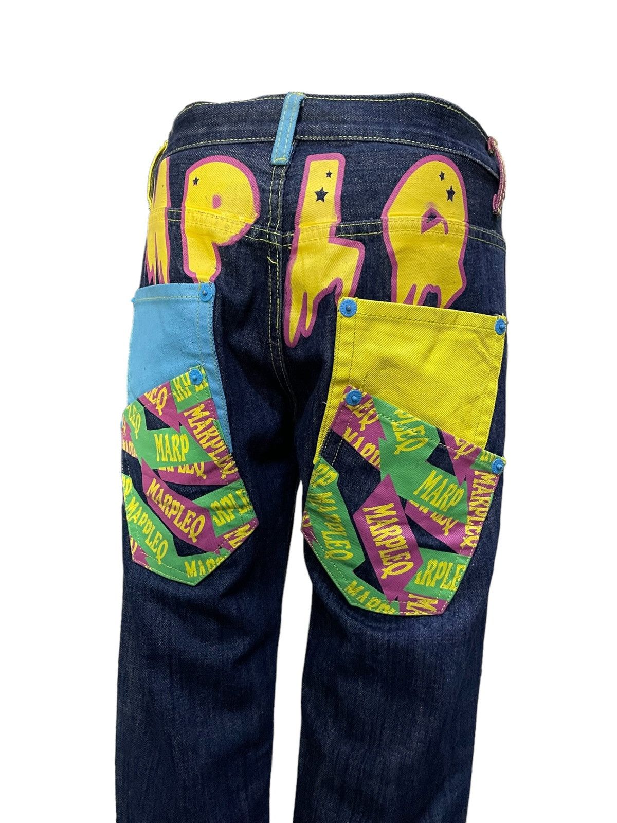 Angel Blue × Hysteric Glamour × Japanese Brand Morpleq Japan Multi Pocket Daicock Style Raw Jeans Size US 32 / EU 48 - 4 Thumbnail