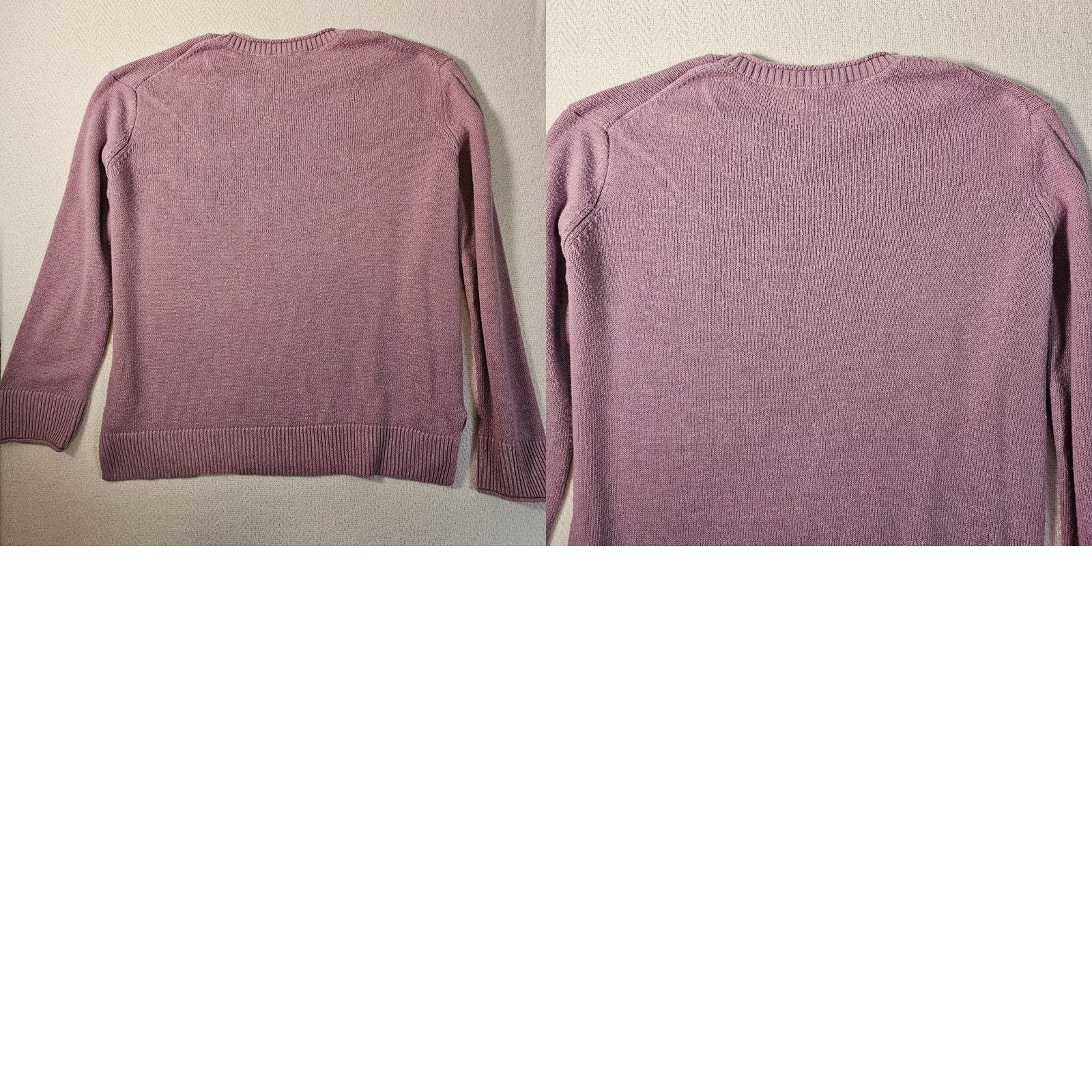 Vintage Ella Moss Womens Long Sleeve Pullover Sweater Sz M Purple Crew Neck Casual Pullover Knit" Size M / US 6-8 / IT 42-44 - 9 Thumbnail
