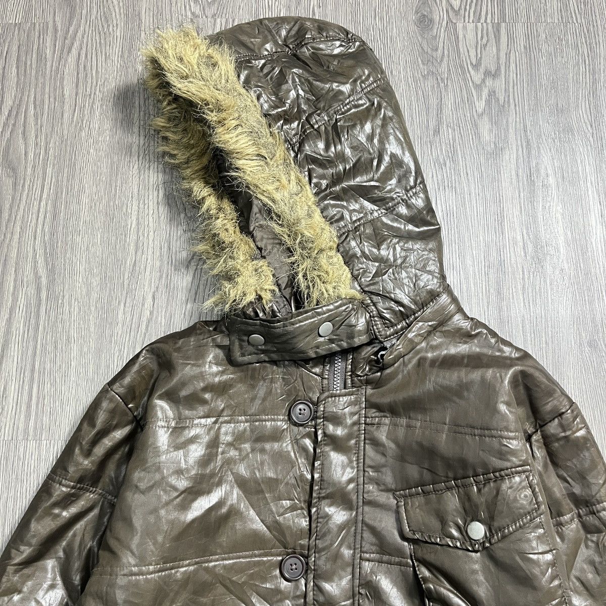 If Six Was Nine × Japanese Brand × Le Grande Bleu (L.G.B.) H.C.M HOMME - 2000's Style Fur Metalic Brown Bomber Jacket Size US L / EU 52-54 / 3 - 2 Thumbnail