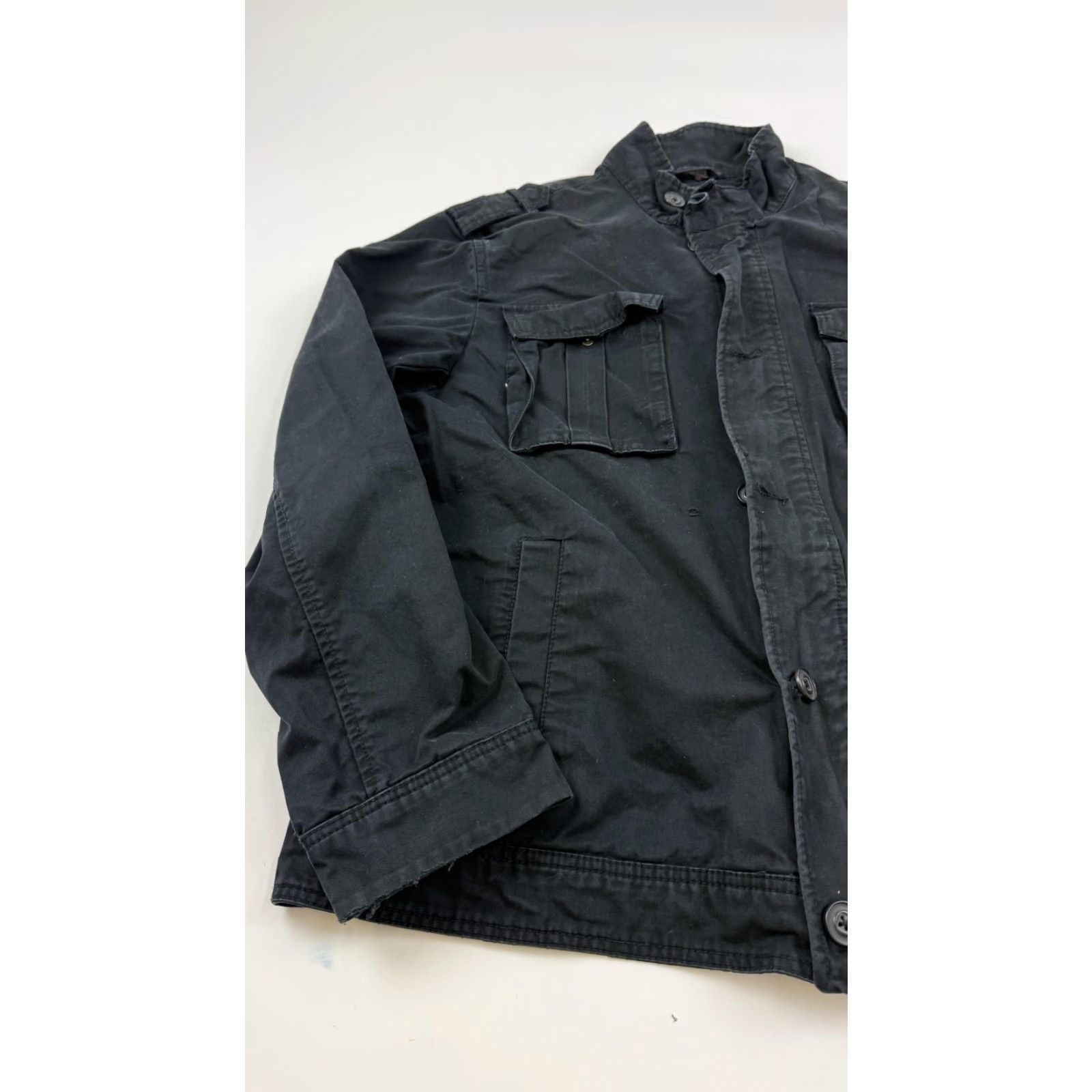 Tasso Elba VINTAGE? No — Actually: Tasso Elba Jacket Mens XL Black Cotton Field Military Utility Pockets Coat Size US XL / EU 56 / 4 - 2 Thumbnail