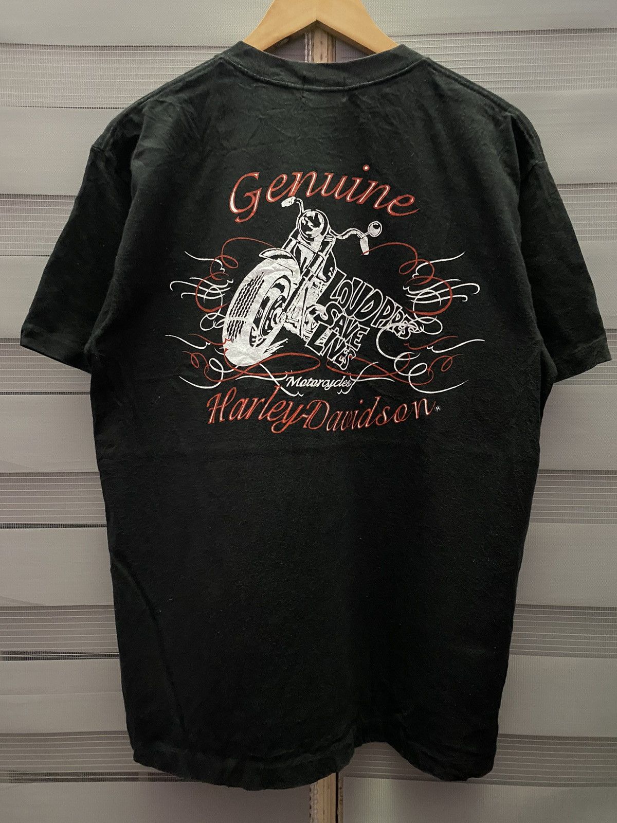 Harley Davidson Vintage Harley Davidson Loud Pipes Saves Lives Single Stitch Size US L / EU 52-54 / 3 - 1 Thumbnail