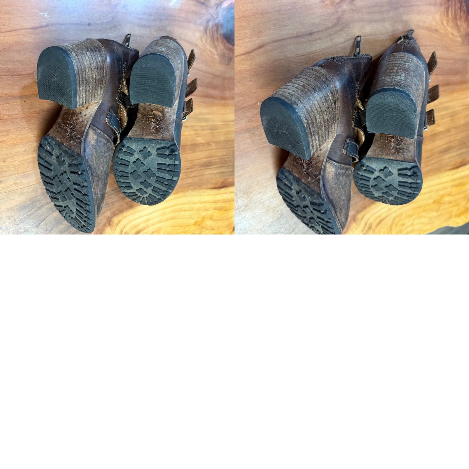 FREEBIRD Freebird by Steven Bootie Dawson 3 Straps Zip Moto Ankle Boots Women Brown Leather 8 US Vintage No Size US 9 / IT 39 - 8 Thumbnail