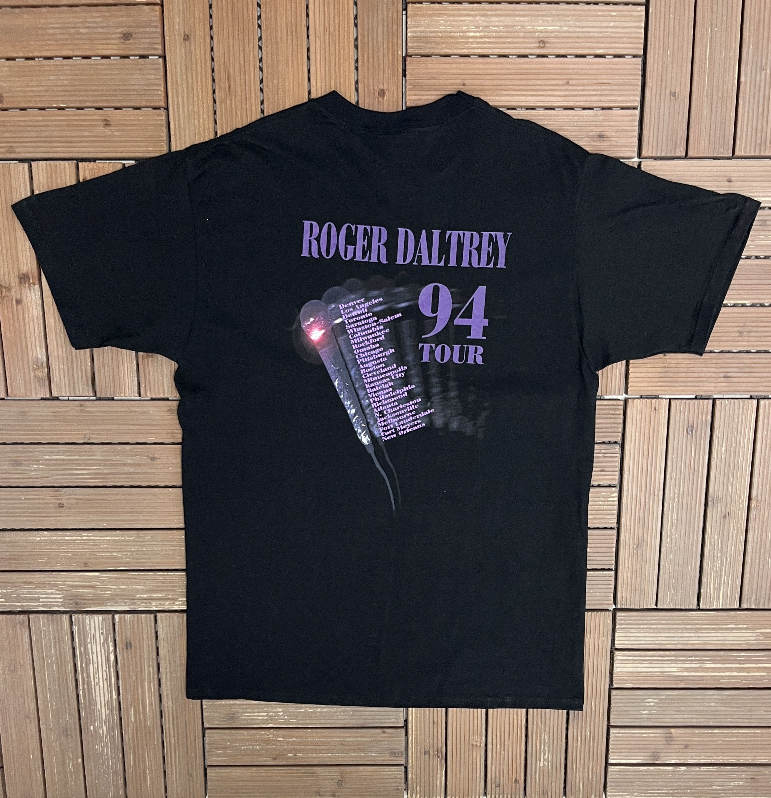 Vintage Roger Daltrey '94 Tour Vintage Black T-Shirt Tee Size US XL / EU 56 / 4 - 4 Thumbnail