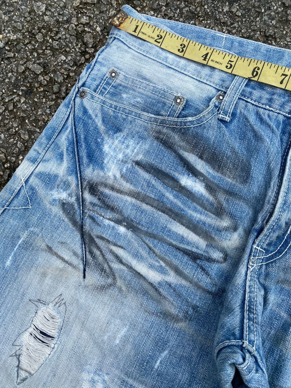 Japanese Brand VINTAGE URBAN BLEACH COLOUR DISTRESSED DENIM Size US 33 - 6 Thumbnail