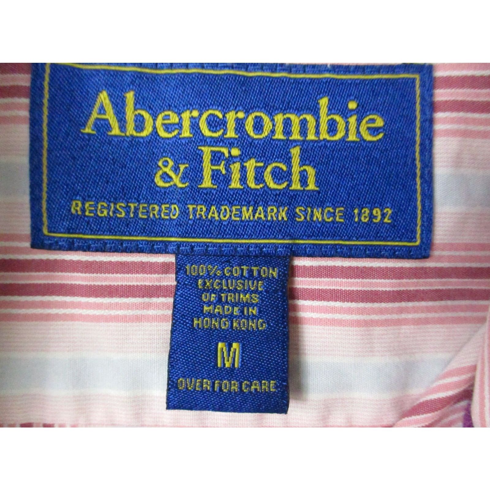 Abercrombie & Fitch VINTAGE Abercrombie & Fitch Shirt Men Button-Up Pink White Stripe Medium Airthletic 40 in Chest Striped Long Sleeve Cotton Size US M / EU 48-50 / 2 - 4 Thumbnail