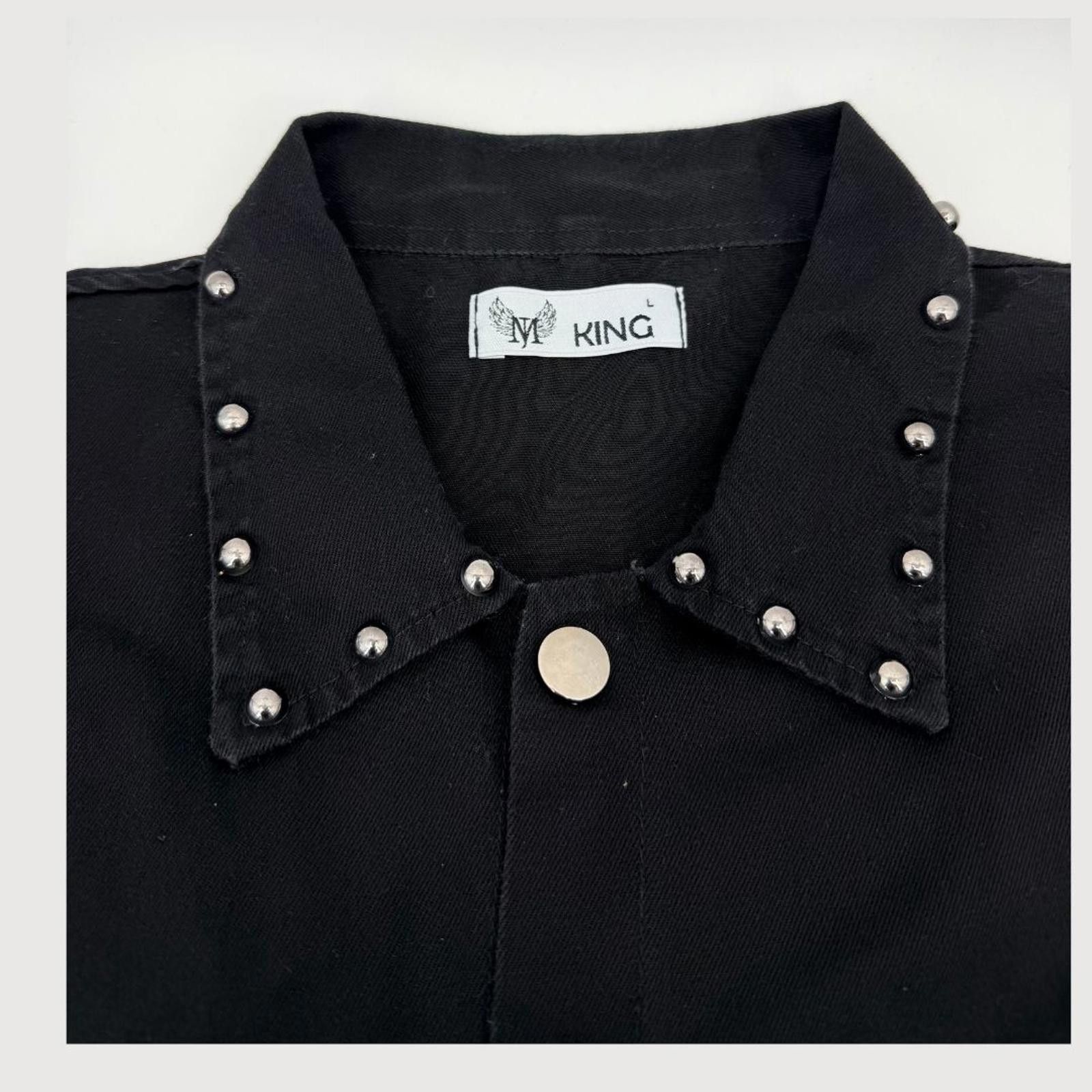 Other M. King Studded Patch Button Down Shirt Punk Streetwear L Size US L / EU 52-54 / 3 - 3 Thumbnail