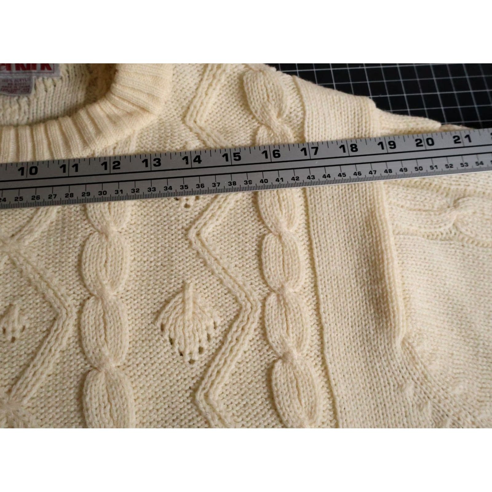 Vintage VINTAGE Overkirk 80s Cable Knit Sweater Men's XL Ivory Lightweight Acrylic Crewneck Pullover Casual Mens XL Ivory Retro Regular Fit Size US XL / EU 56 / 4 - 7 Thumbnail