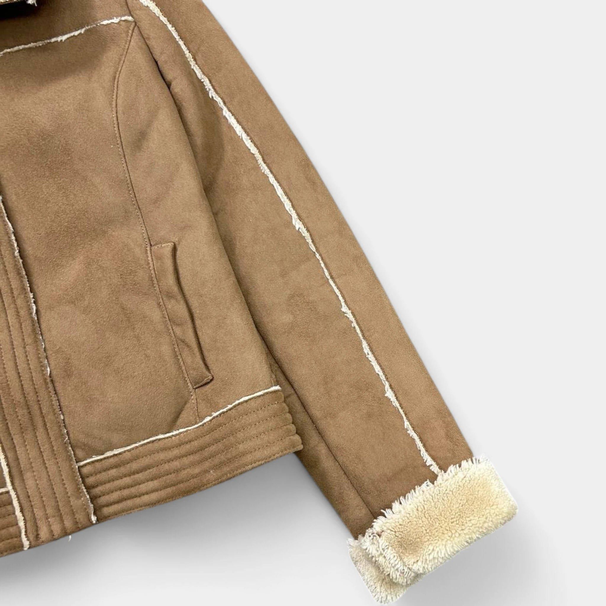 Armani Armani Jeans Suede Shearling Jacket Size S / US 4 / IT 40 - 3 Thumbnail