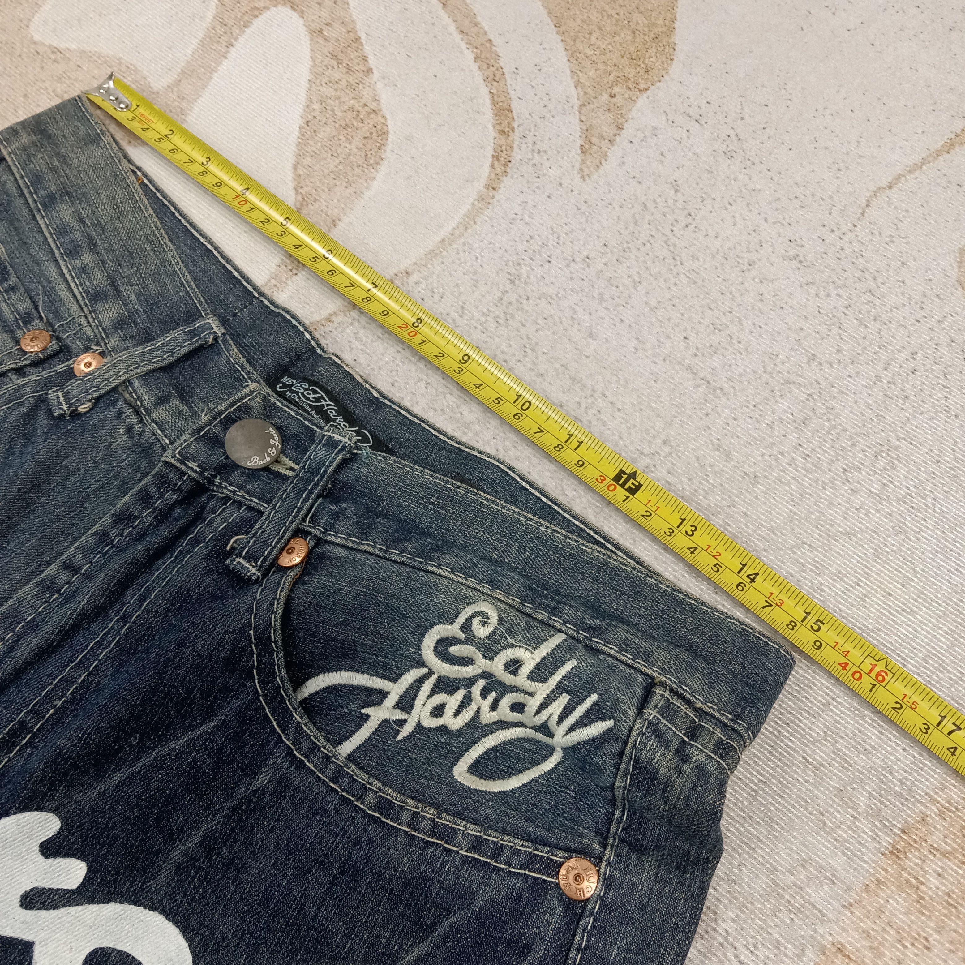 Ed Hardy Ed Hardy by Christian Audigier Baggy Denim Jeans C272N1 Size US 31 - 10 Thumbnail