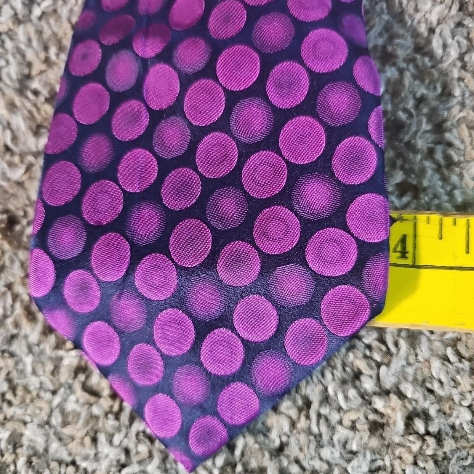 The Unbranded Brand 100% Silk Handmade Purple Polka Dot Tie Size ONE SIZE - 3 Thumbnail