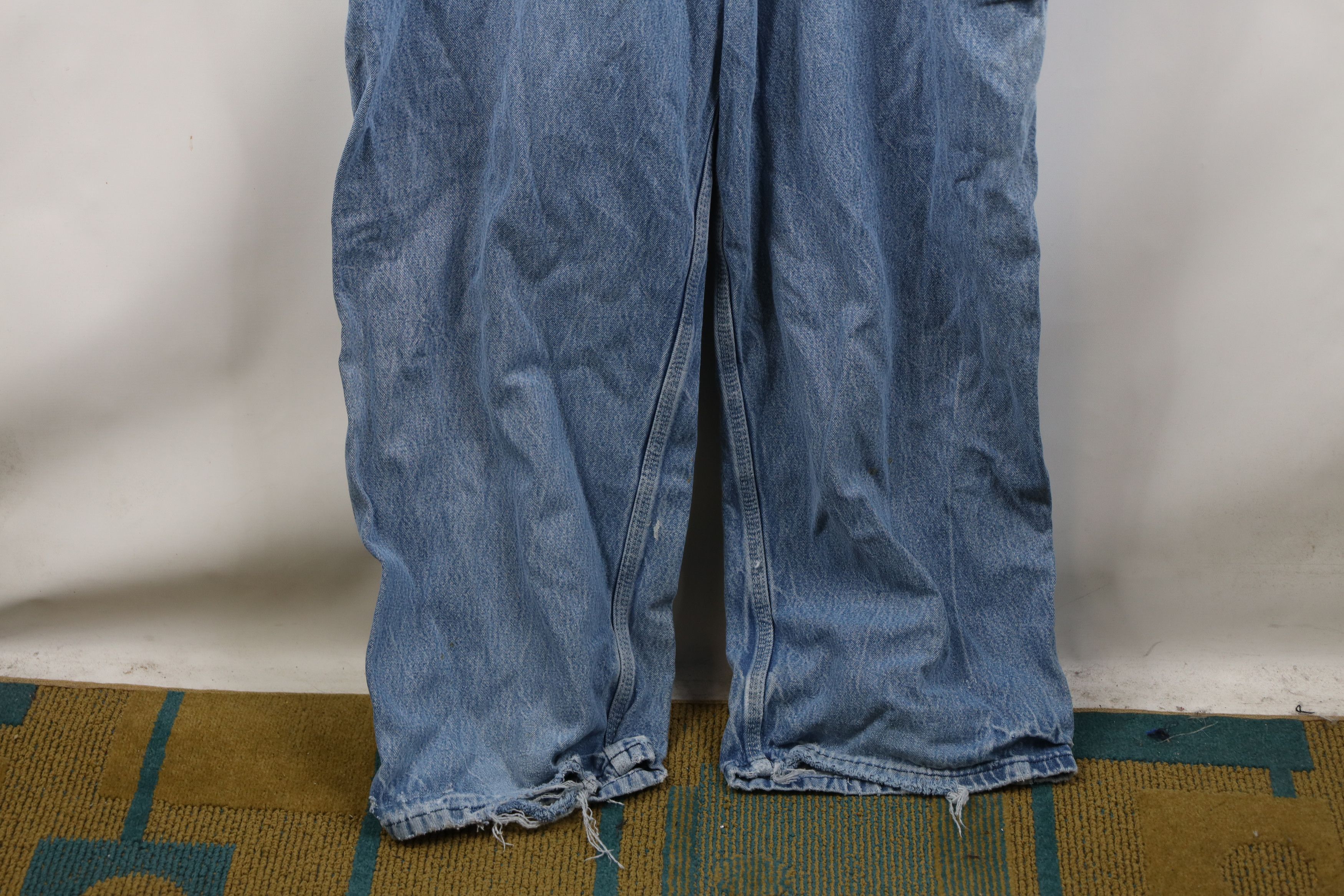 Vintage Vintage 90s Streetwear Thrashed Wide Leg Denim Jean Overalls Size US 40 / EU 56 - 20 Thumbnail