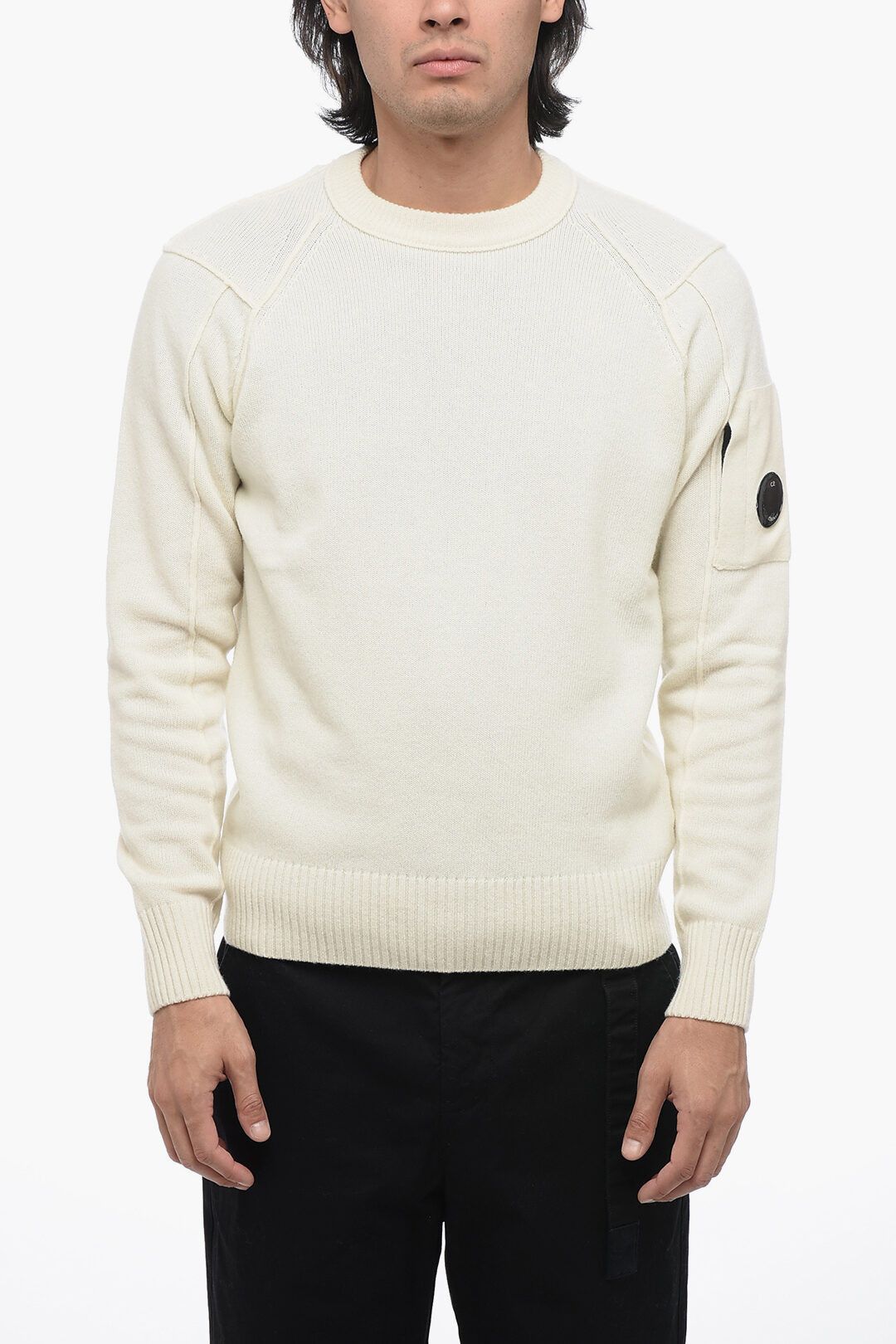 C.P. Company og1mm1024 Wool Sea Island Sweater in White Size US S / EU 44-46 / 1 - 1 Thumbnail