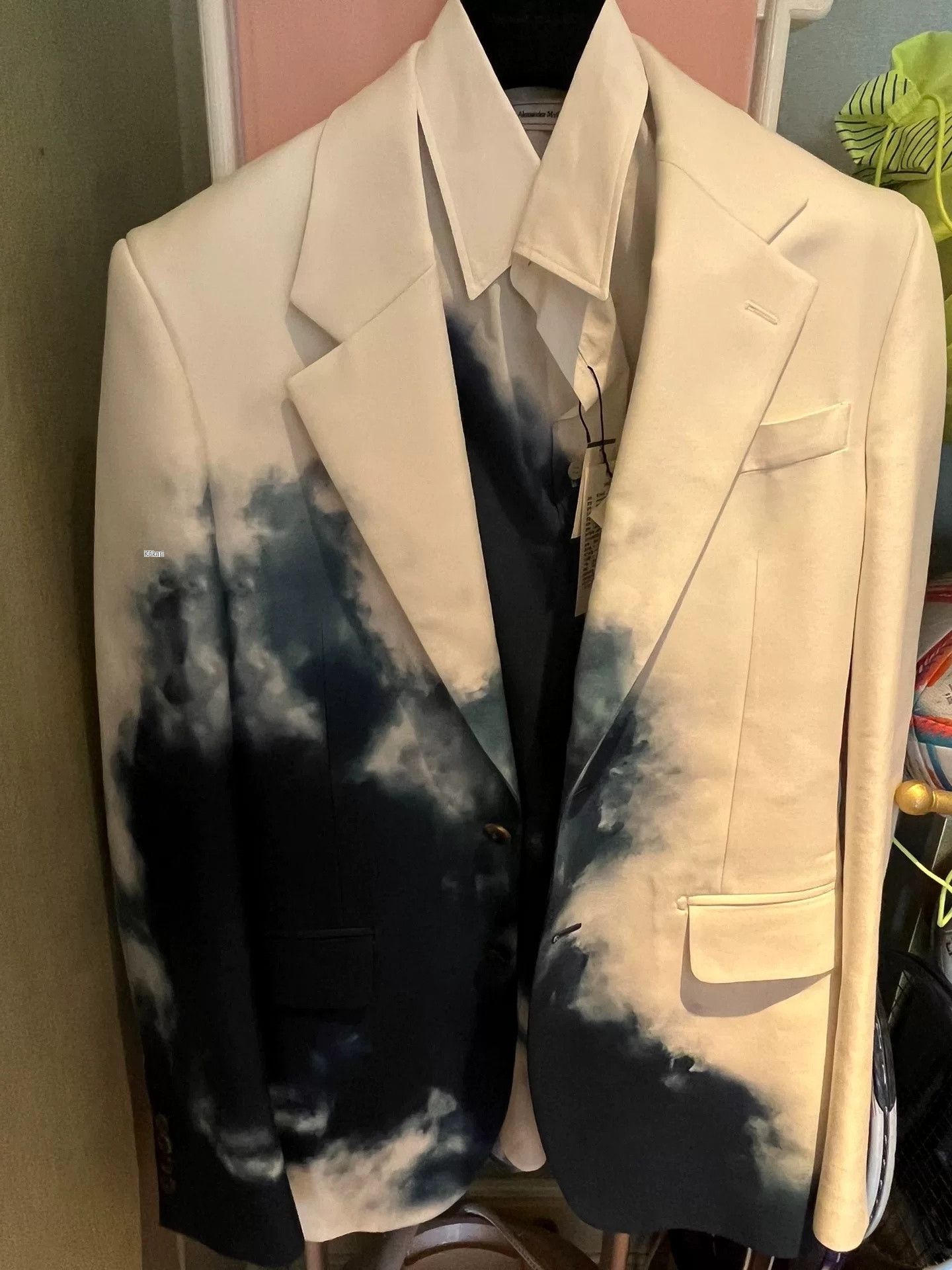 Alexander McQueen Alexander McQueen Blue White Tie-Dye Suit Set Size US S / EU 44-46 / 1 - 3 Thumbnail