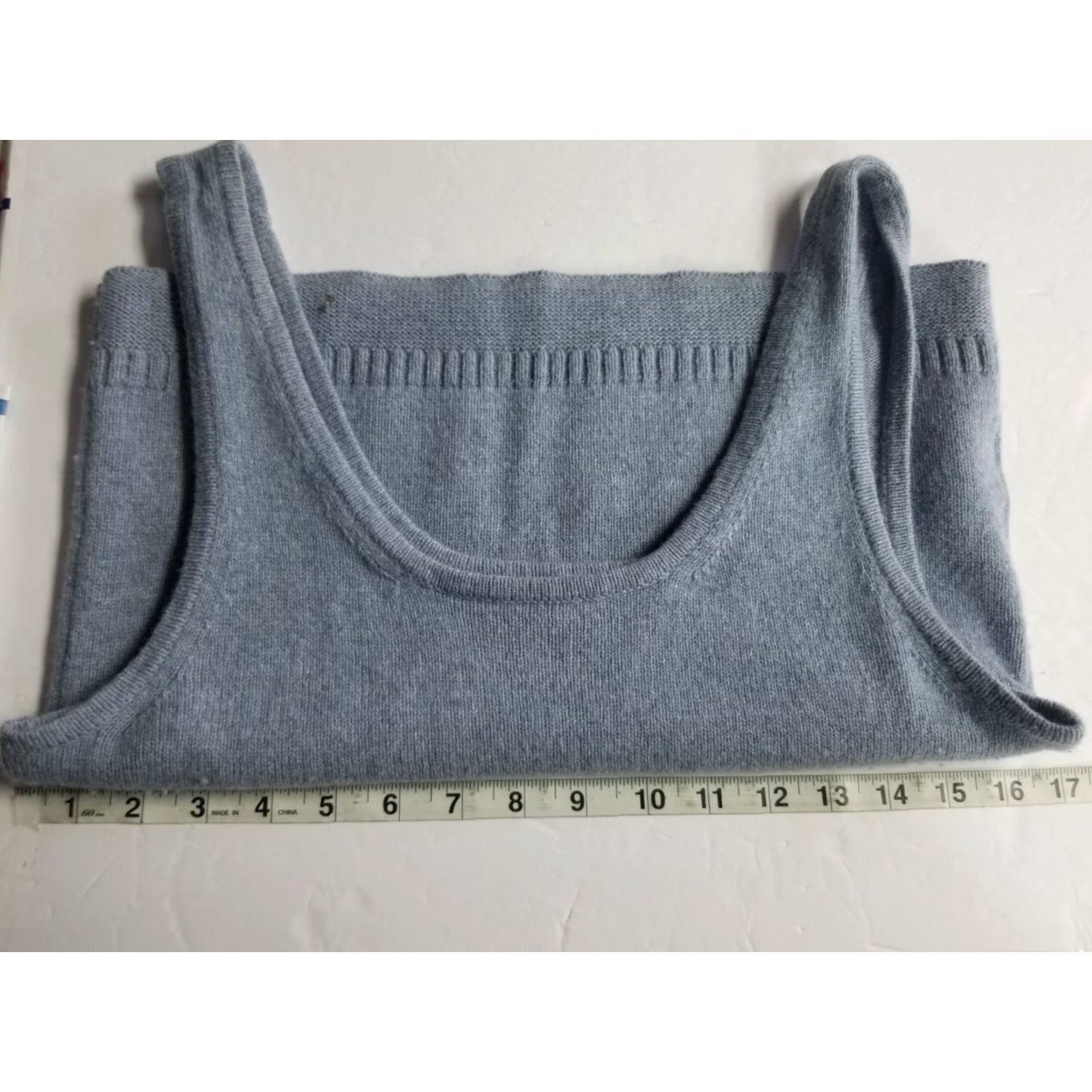 Madewell Madewell Vest Sweater Blue Wool Blend Knit L Womens Large Sleeveless See Stain Size L / US 10 / IT 46 - 3 Thumbnail