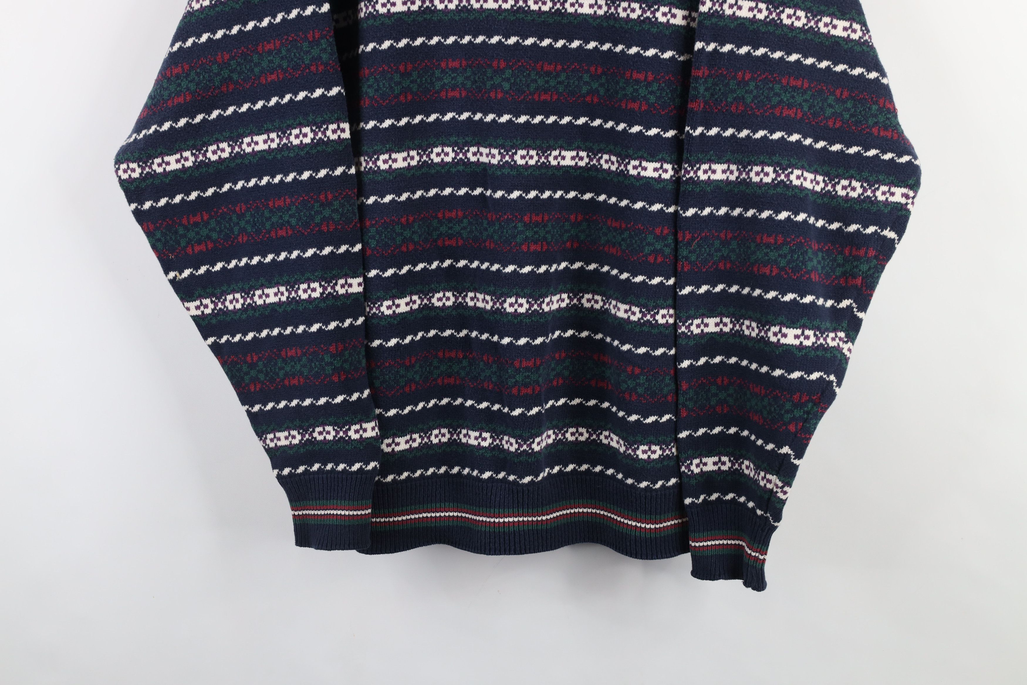 Vintage Vintage 90s Streetwear Rainbow Fair Isle Cotton Knit Sweater Size US L / EU 52-54 / 3 - 3 Thumbnail