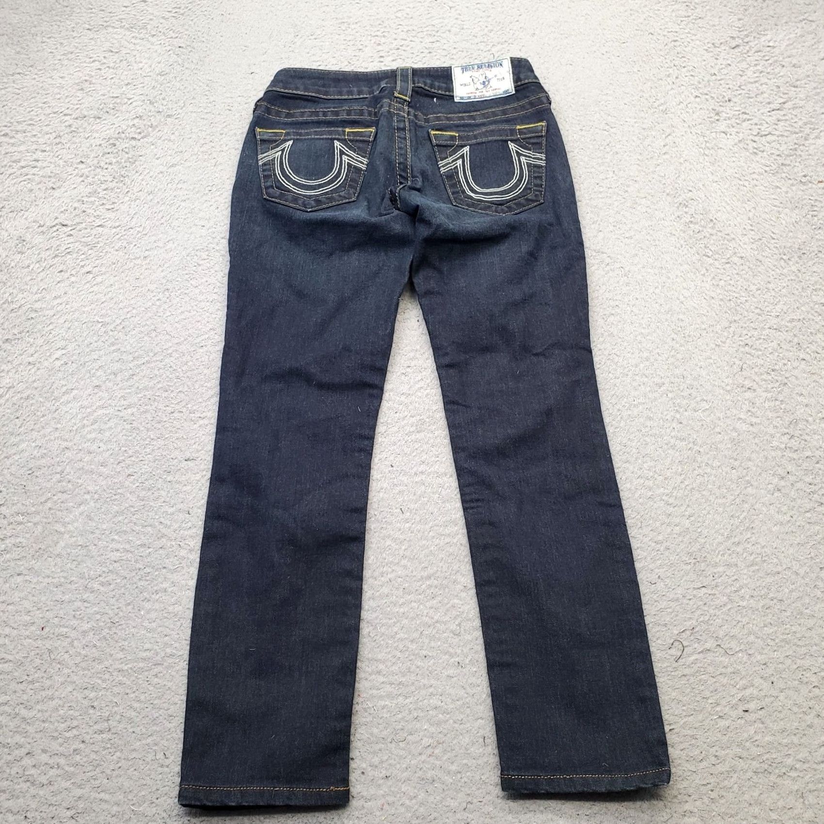 True Religion True Religion Jeans Womens Size 24 Navy Denim Stretch Straight II 5-Pocket Regular USA Made Size 42" / US 20 - 2 Thumbnail