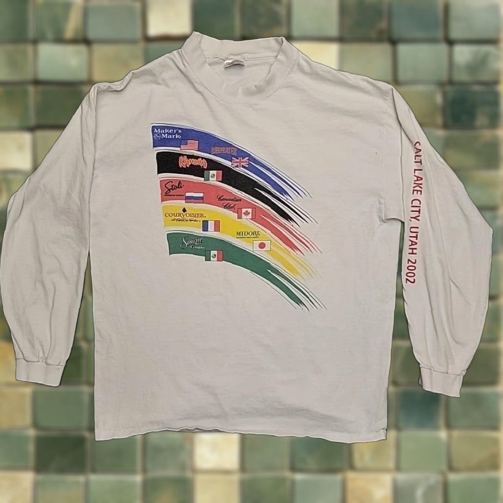 Hanes VINTAGE Hanes Beefy-T Shirt Long Sleeve White Mens XL 2002 Olympics Liquor Graphic Size US XL / EU 56 / 4 - 1 Thumbnail
