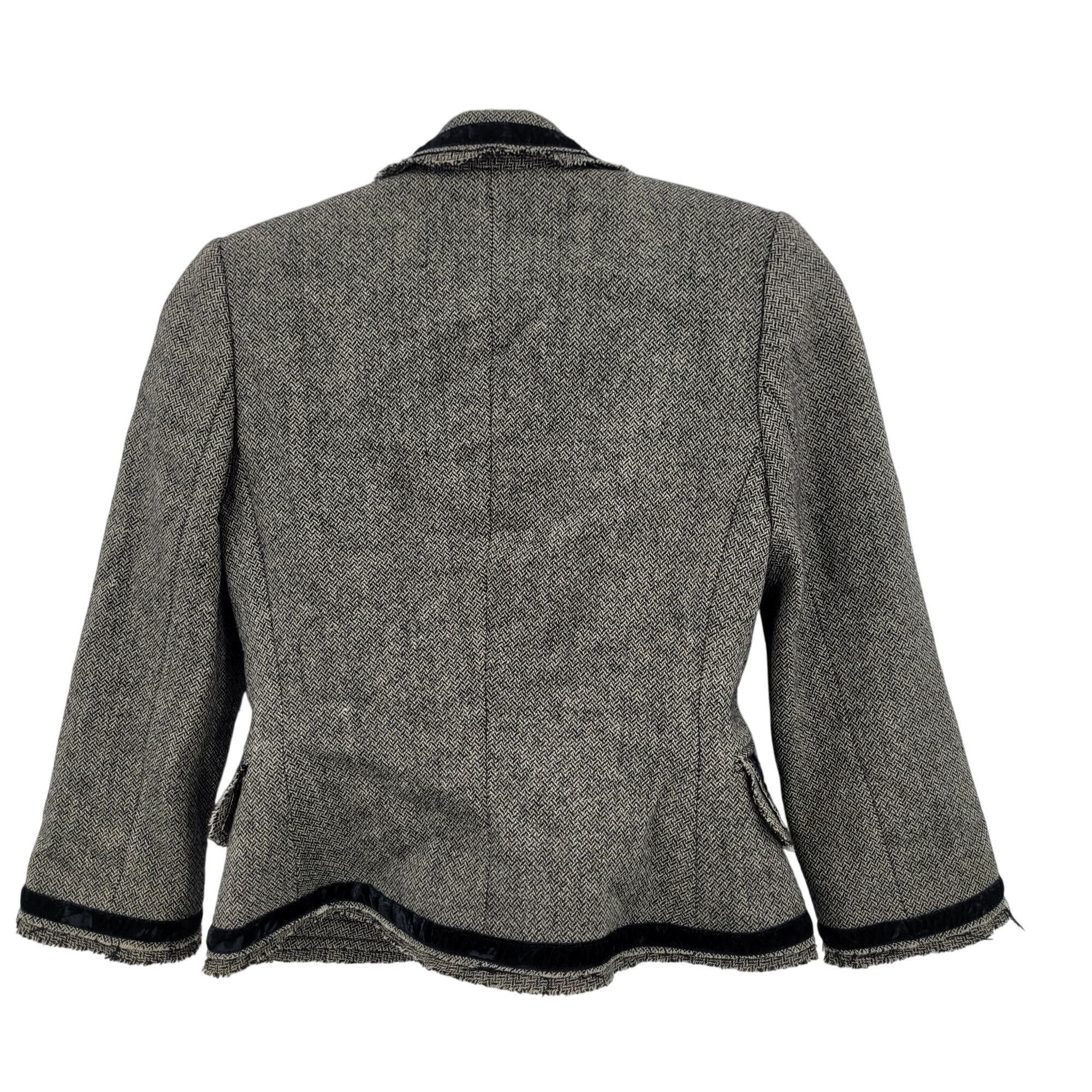 Banana Republic Vtg Y2K Banana Republic Petite Herringbone Blazer 2P Gray Wo Size XS / US 0-2 / IT 36-38 - 2 Thumbnail