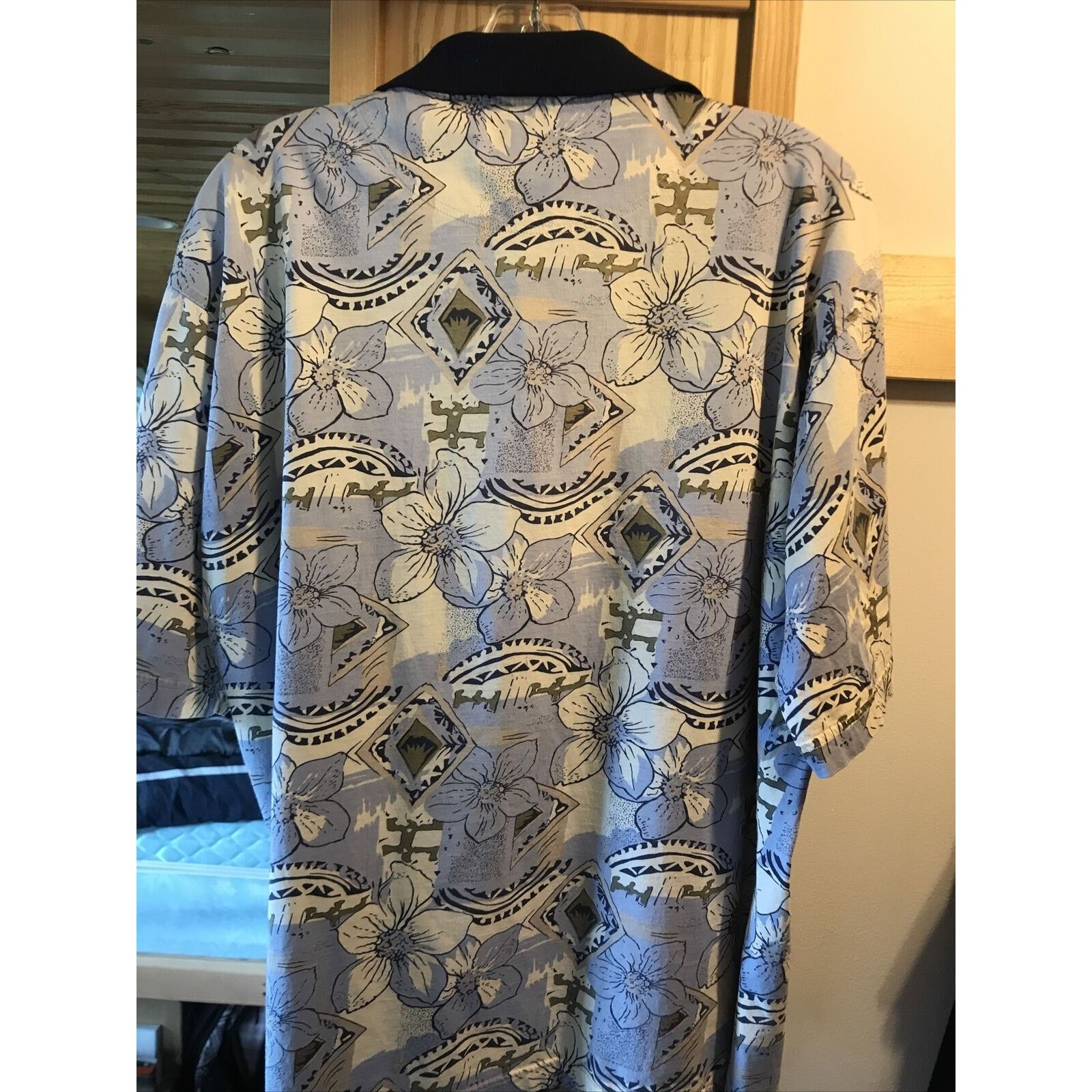 Other A.M. Player Vintage Mens L Blue Floral SS Cotton Polo Shirt Size US L / EU 52-54 / 3 - 5 Thumbnail