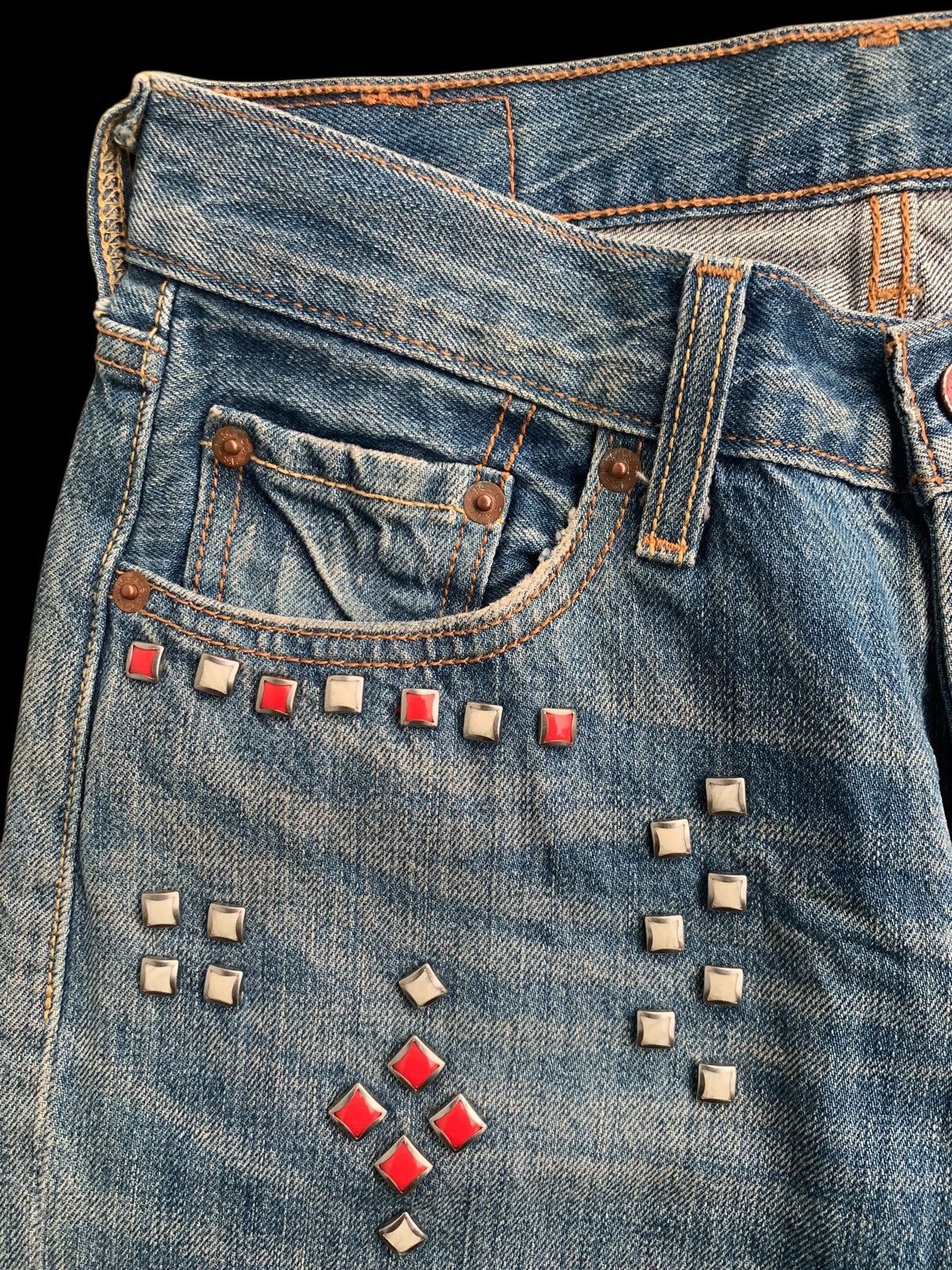 Japanese Brand × Levi's × Vintage Vintage Levi's 501 Custom Studded Jeans👖 Size 28" / US 6 / IT 42 - 7 Thumbnail