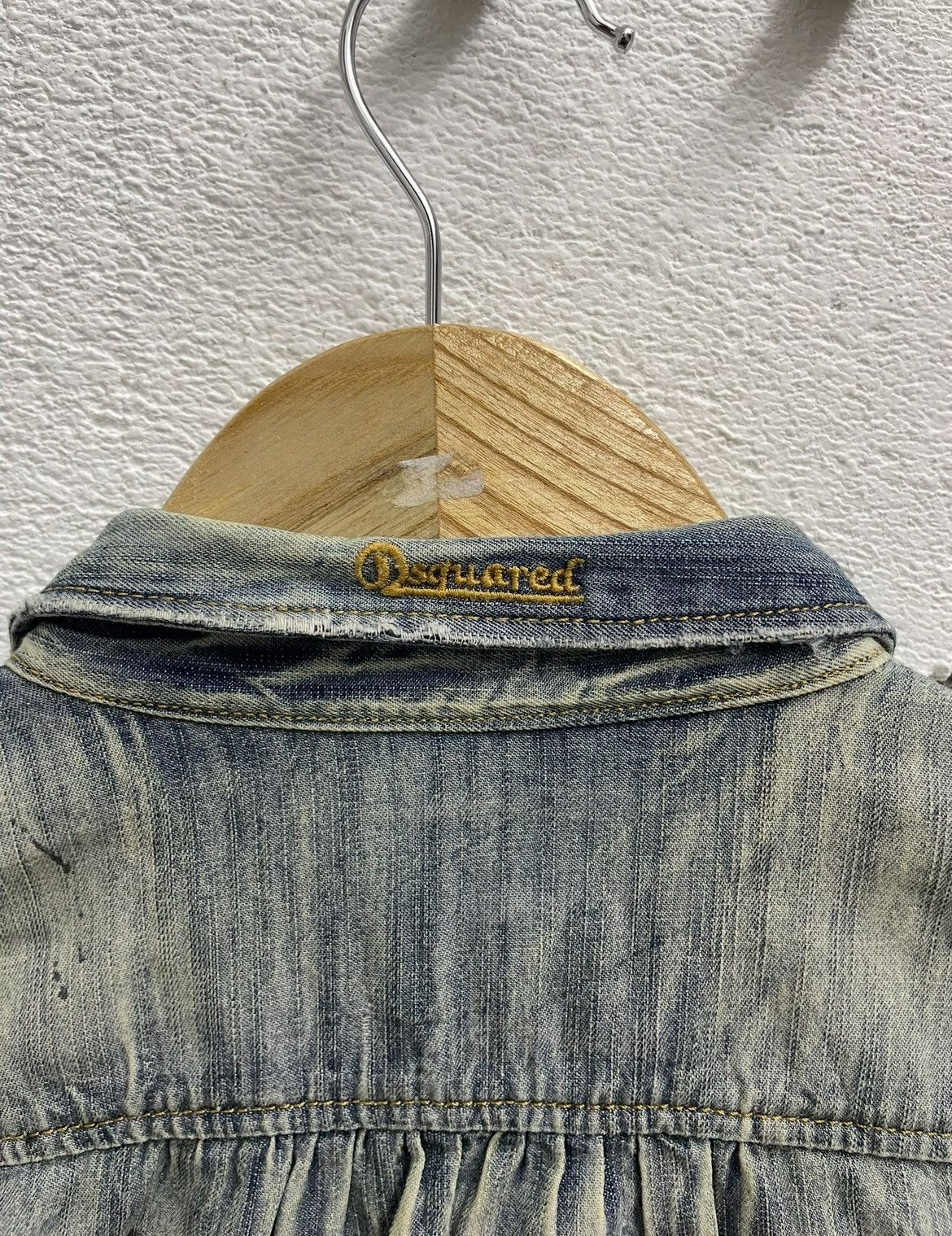 Dsquared2 Rare DSQUARED Denim Shirt Distressed Bleached Argyle Pattern Size M / US 6-8 / IT 42-44 - 11 Thumbnail