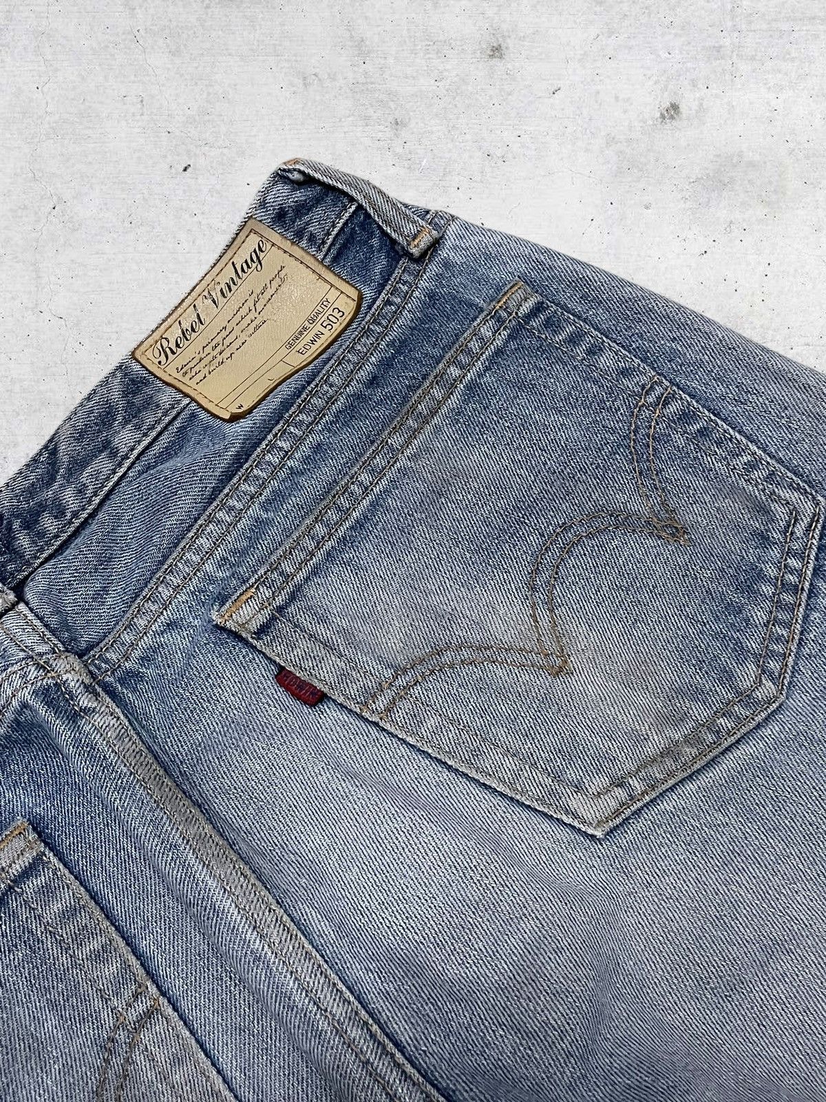 Edwin VINTAGE EDWIN 503 90S OG JAPAN DESIGNER DIRTY OLD DENIM Size US 32 / EU 48 - 15 Thumbnail