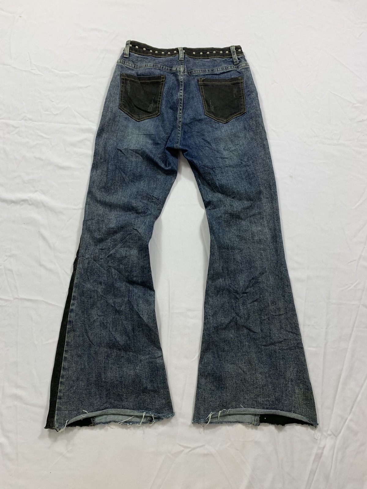 If Six Was Nine Y2k Distressed Super Flare Denim Pants ifsixwasnine Lgb Size US 29 - 3 Thumbnail