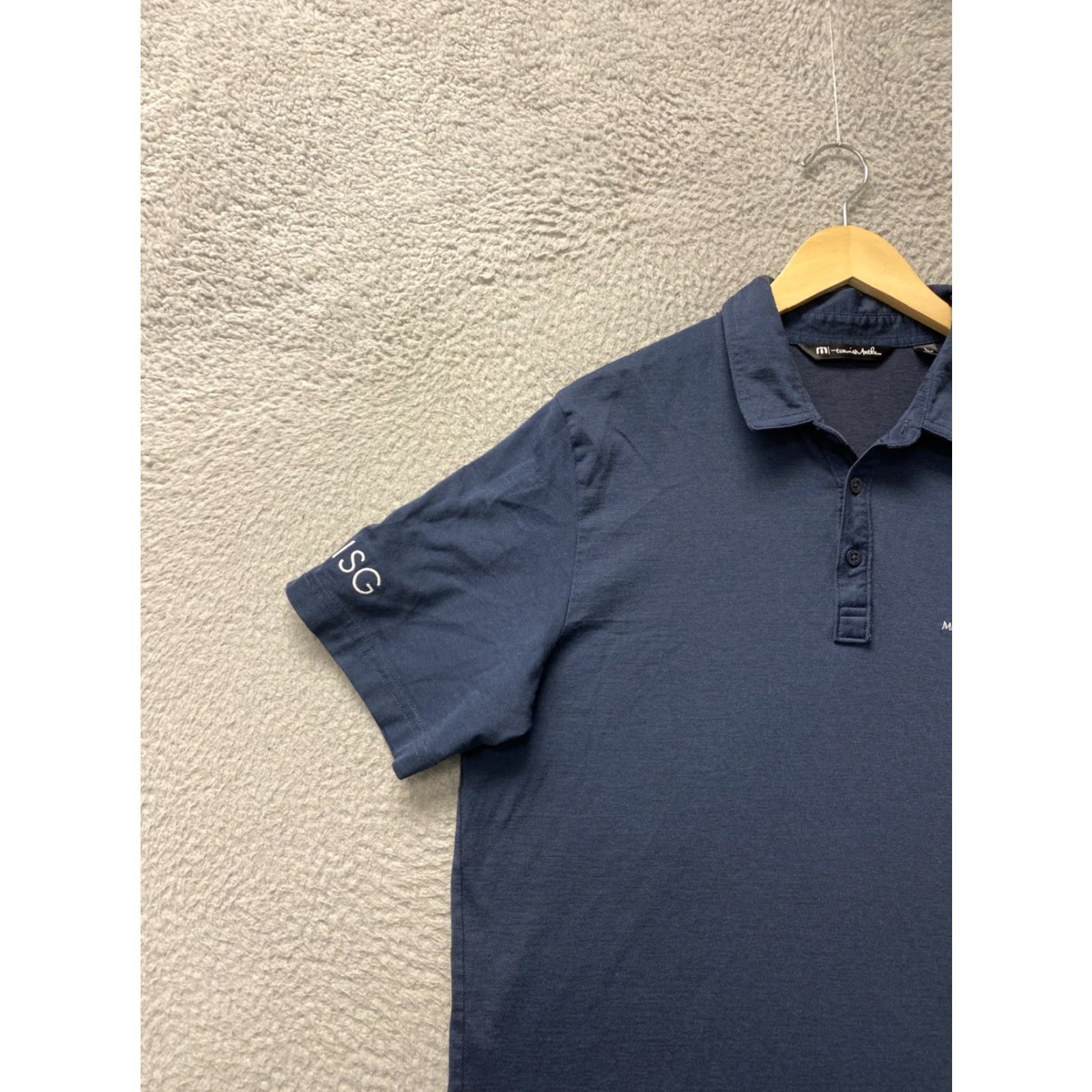 TravisMathew VINTAGE Travis Mathew Polo Shirt Men Large Slim Dark Indigo Golf Performance Size US L / EU 52-54 / 3 - 3 Thumbnail