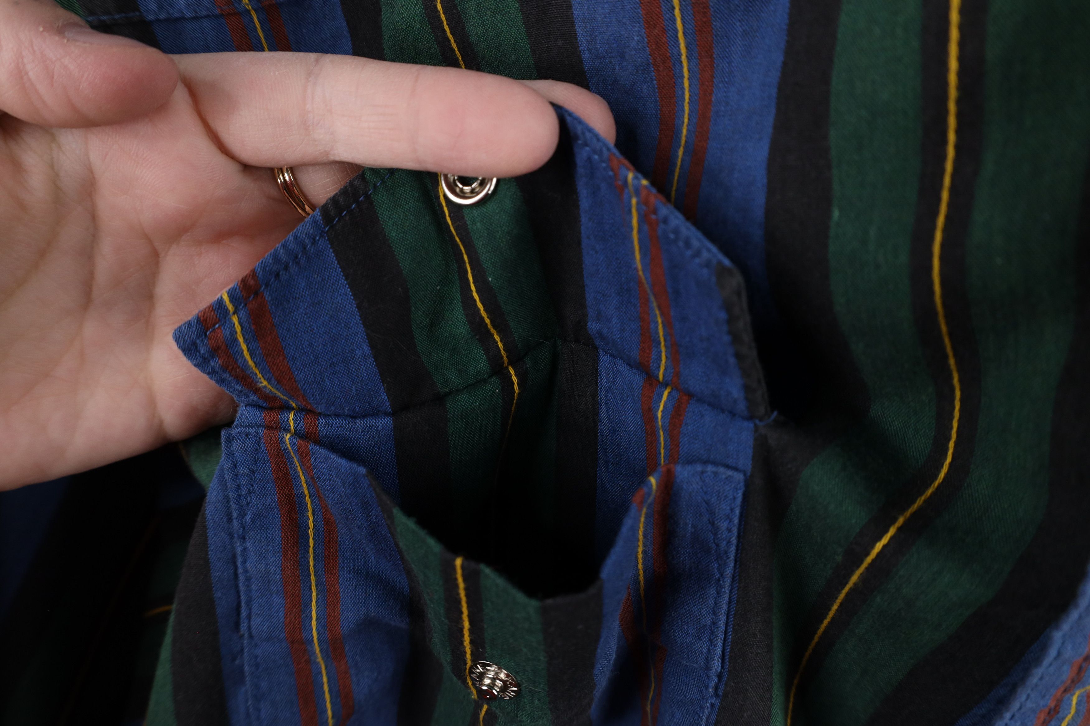 Vintage × Wrangler Vintage 90s Wrangler Striped Western Snap Button Shirt Size US M / EU 48-50 / 2 - 6 Thumbnail
