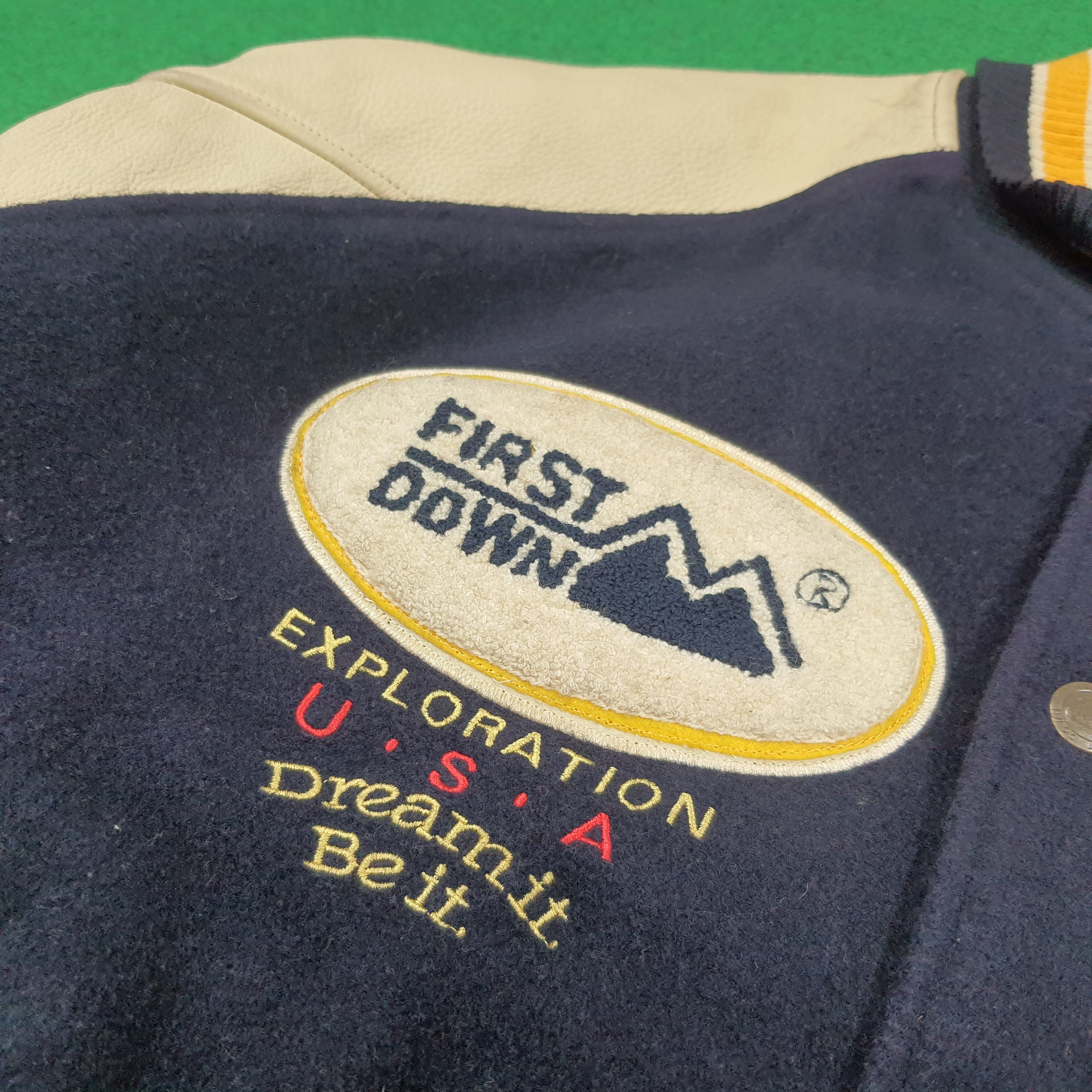 Vintage Vintage First Down Exploration USA Letterman Jacket C291N34 Size US L / EU 52-54 / 3 - 7 Thumbnail