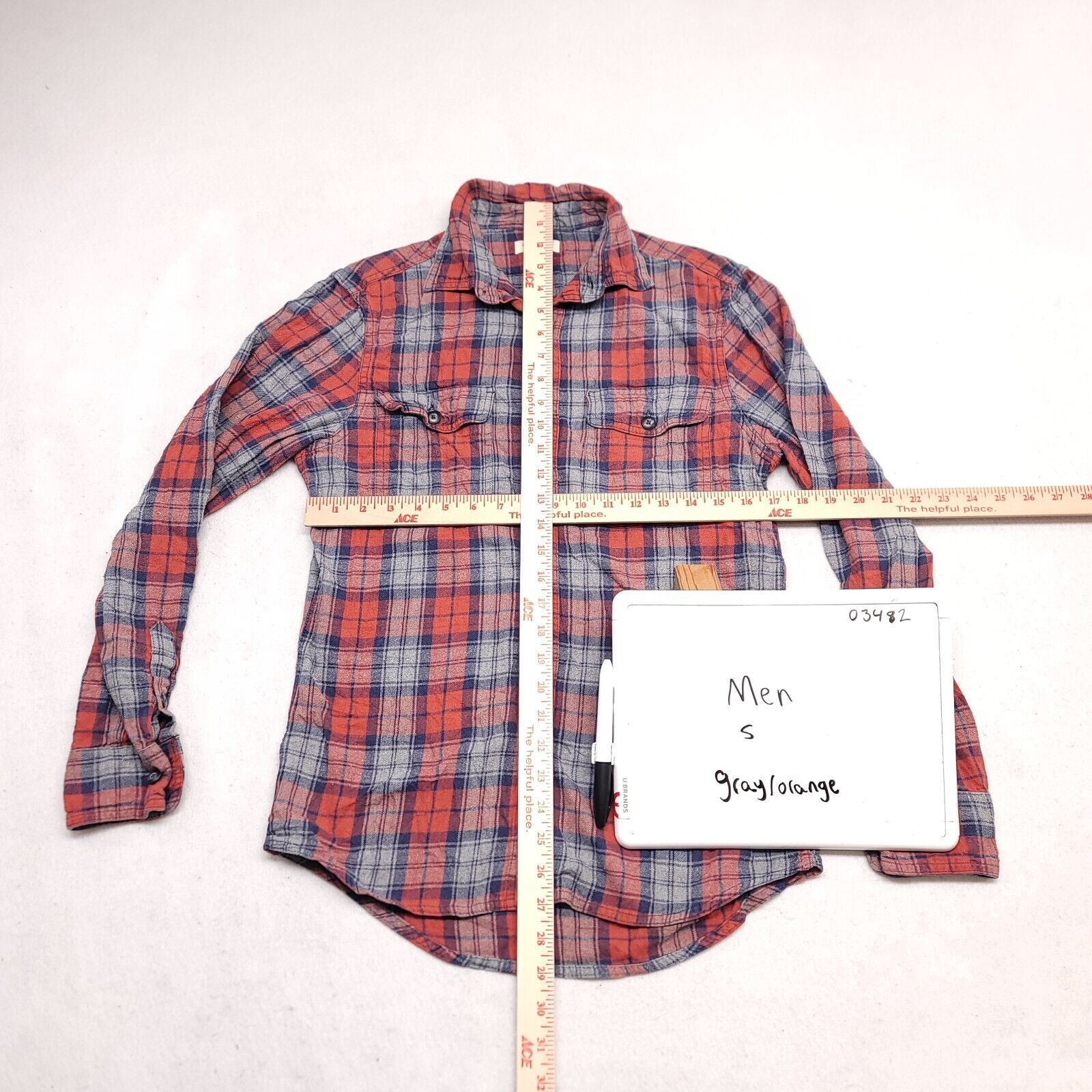 Sonoma Sonoma Tartan Flannel Button Up Shirt Men Size S Orange Gray Size US S / EU 44-46 / 1 - 6 Thumbnail