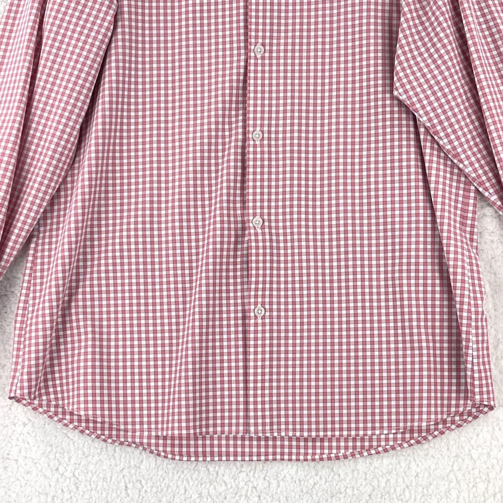 Mizzen+Main Mizzen+Main Dress Shirt Mens XXL Red Plaid Button-Up Sleeve Long Sleeve Regular Fit USA Made EUC Size 48R - 6 Thumbnail