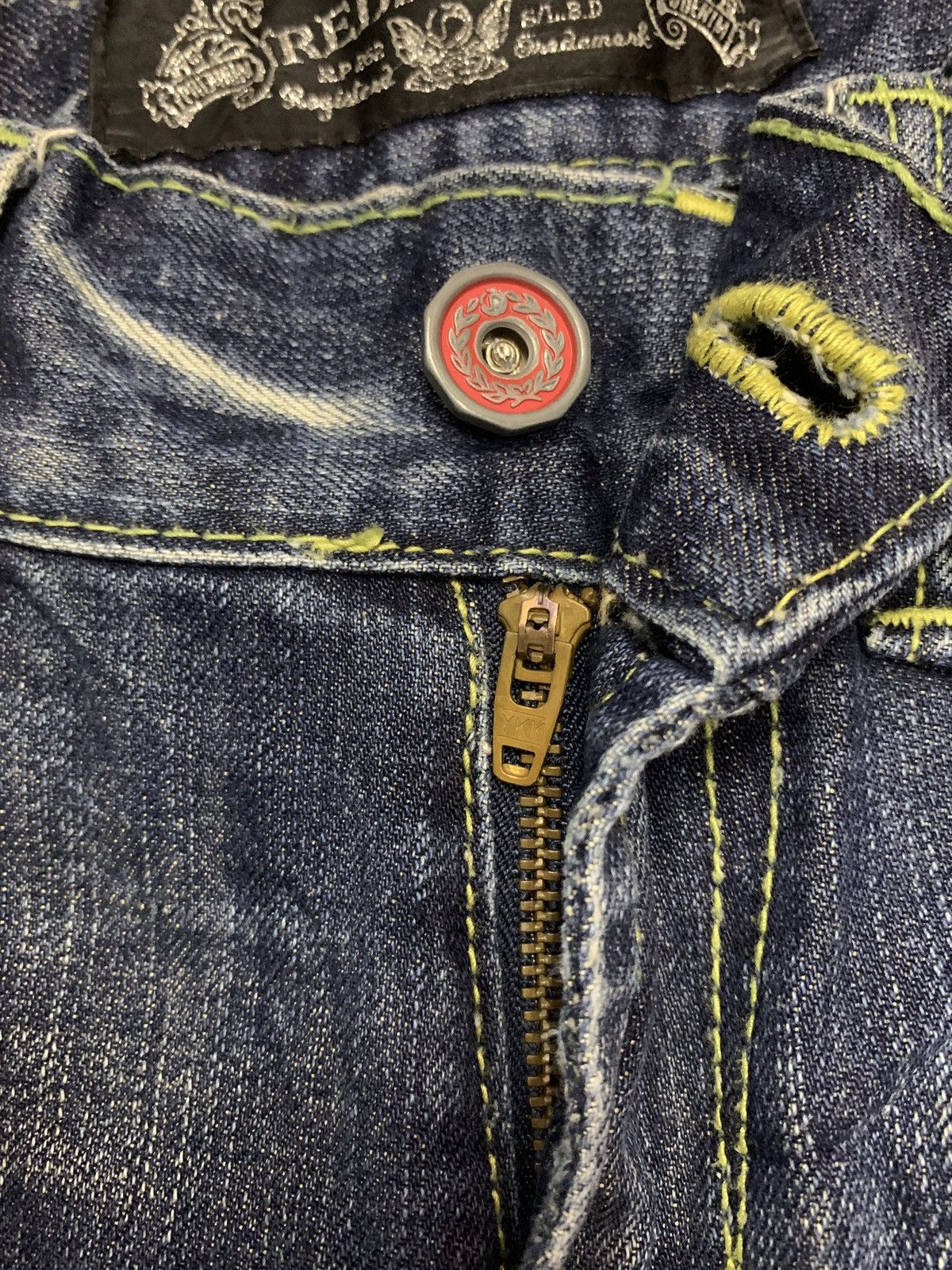 If Six Was Nine Y2K Red Pepper Denim Japan Wings Flared Jeans Size US 28 / EU 44 - 9 Thumbnail