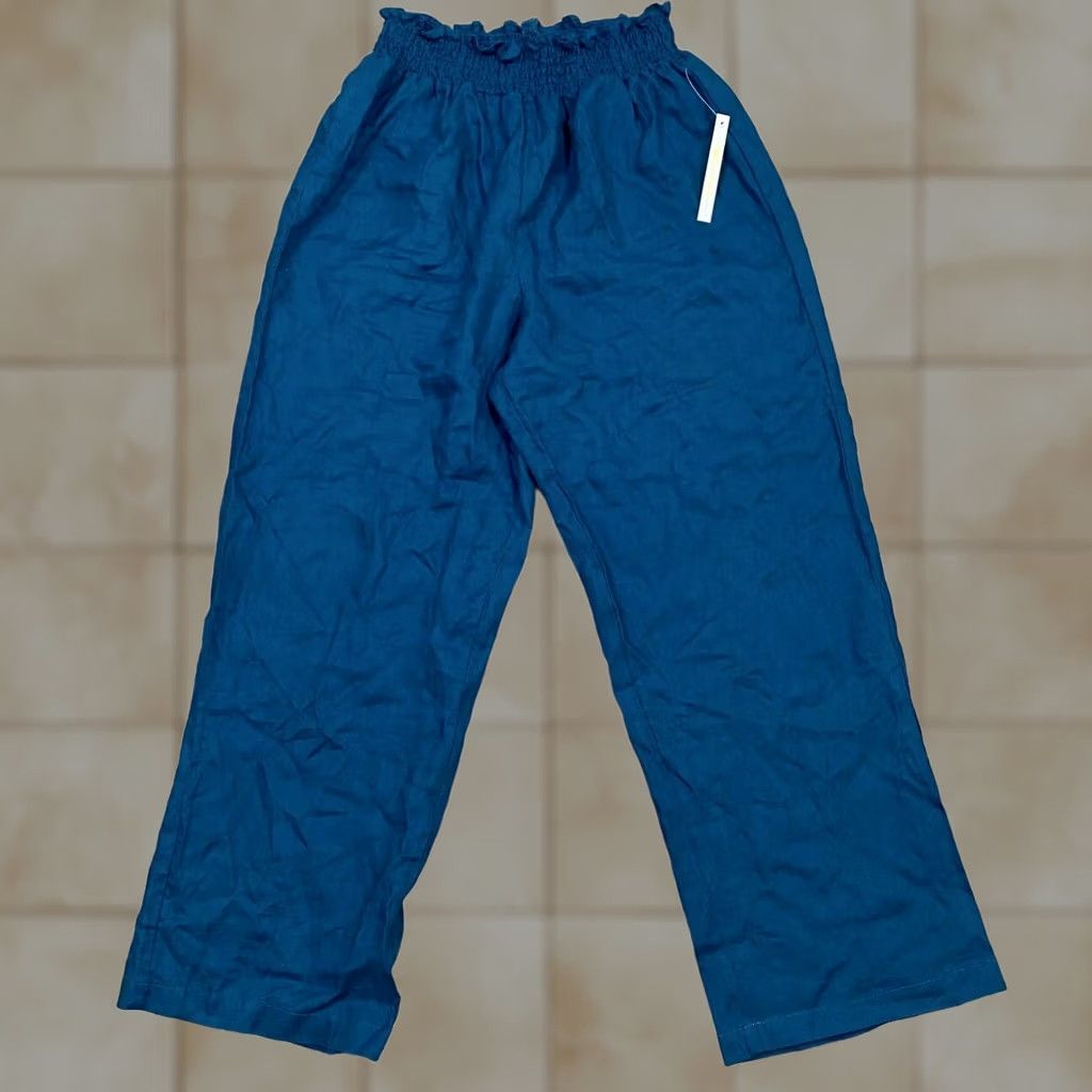 Vintage House of Harlow 1960 100% Linen Pants Women's M Boho Blue Size 32" / US 10 / IT 46 - 1 Thumbnail