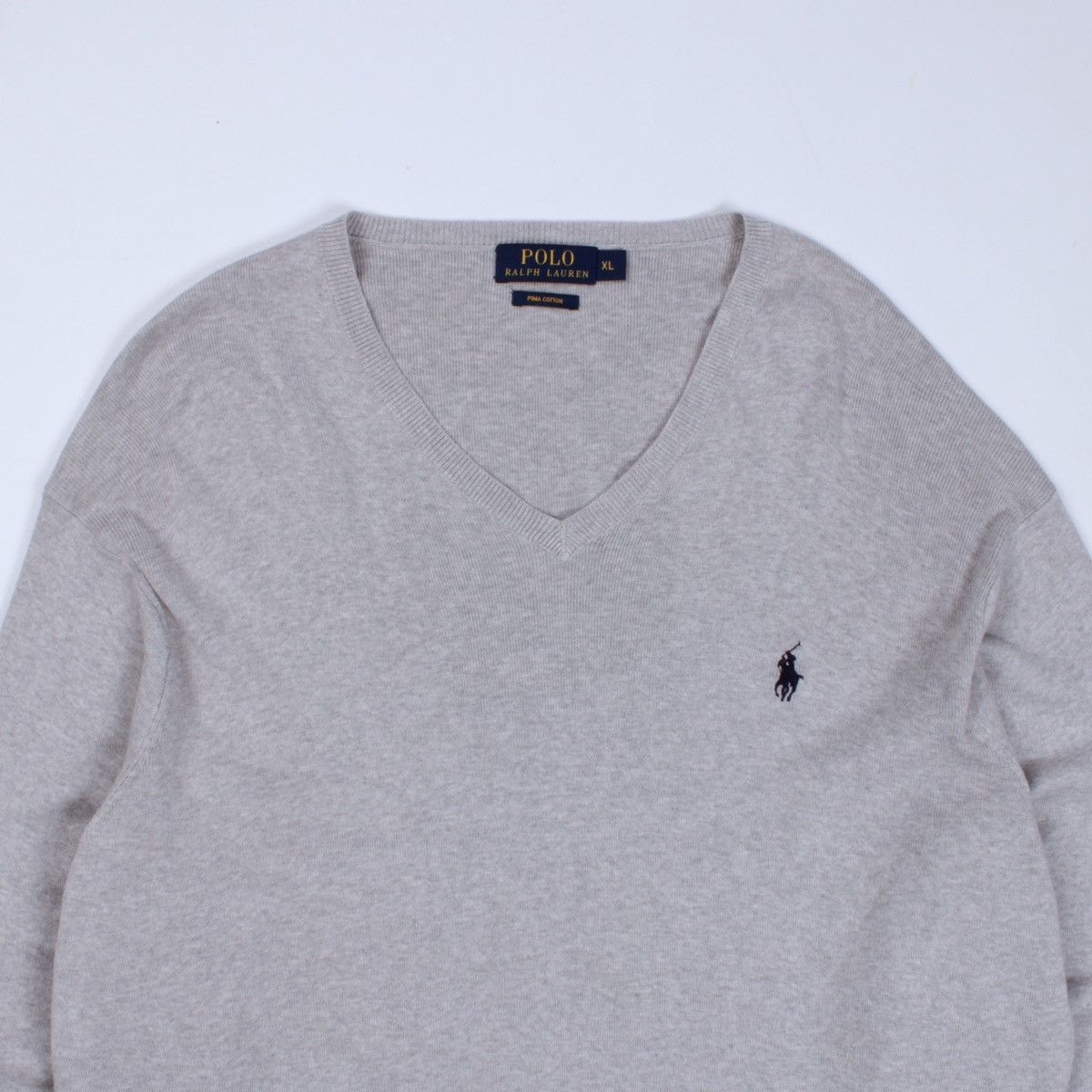 Designer × Polo Ralph Lauren × Ralph Lauren POLO Ralph Lauren Cotton V-neck Sweater Pullover Jumper Size US XL / EU 56 / 4 - 2 Thumbnail