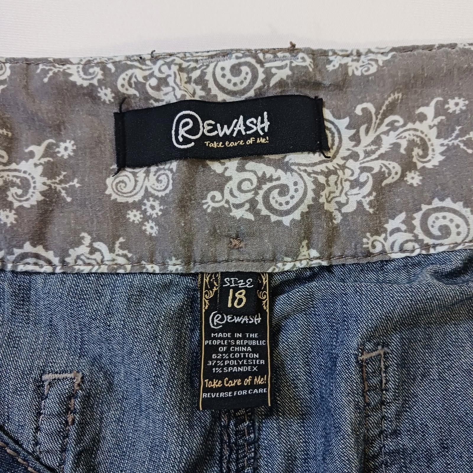 Designer Rewash J7617AQ3X Women's Blue Bootcut Jeans Size 18 (38×31) Size 40" / US 18 - 3 Thumbnail