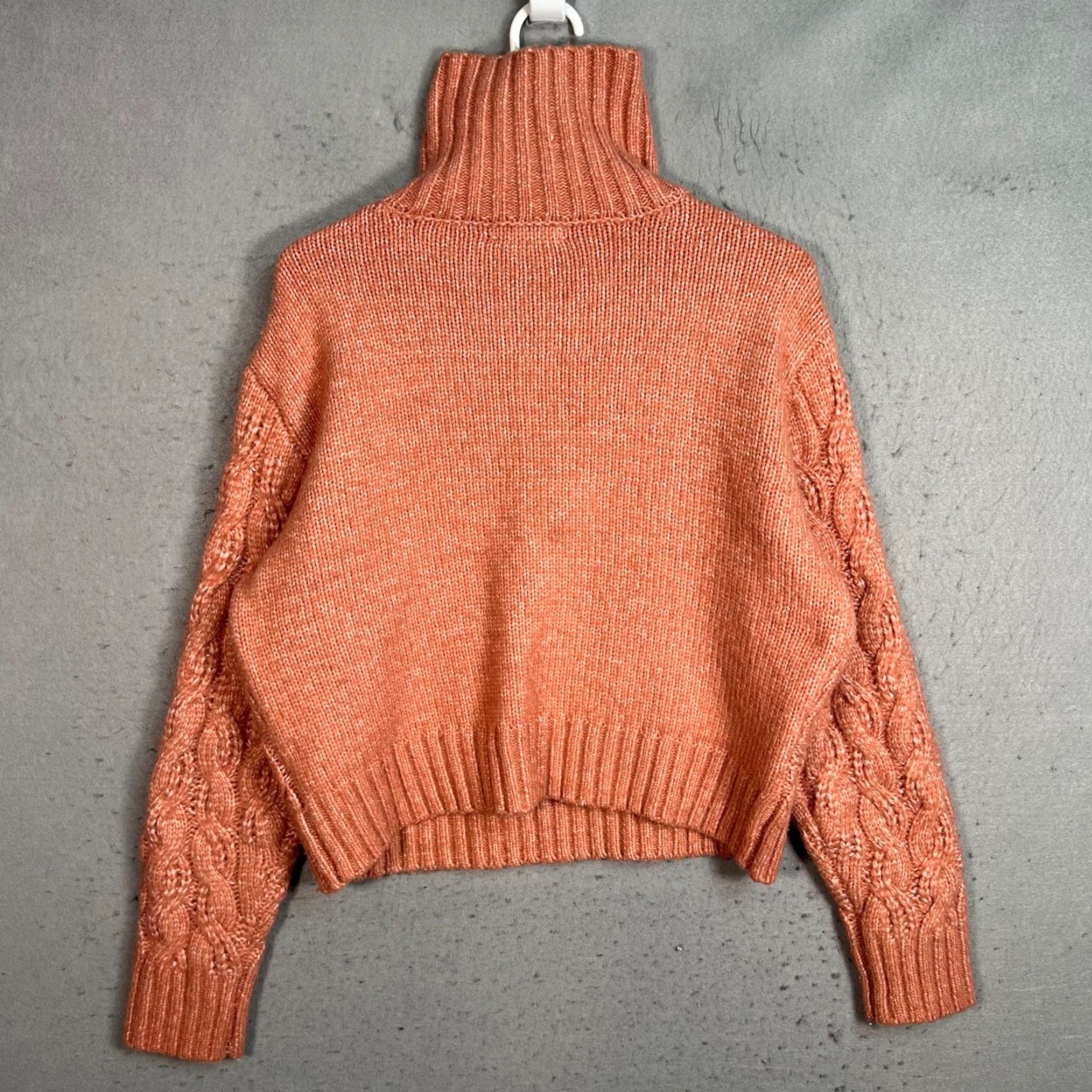 Pinko Sincerely Jules Womens Medium Pink Peach Cable Knit Half-Zip Sweater Pullover Size M / US 6-8 / IT 42-44 - 2 Thumbnail