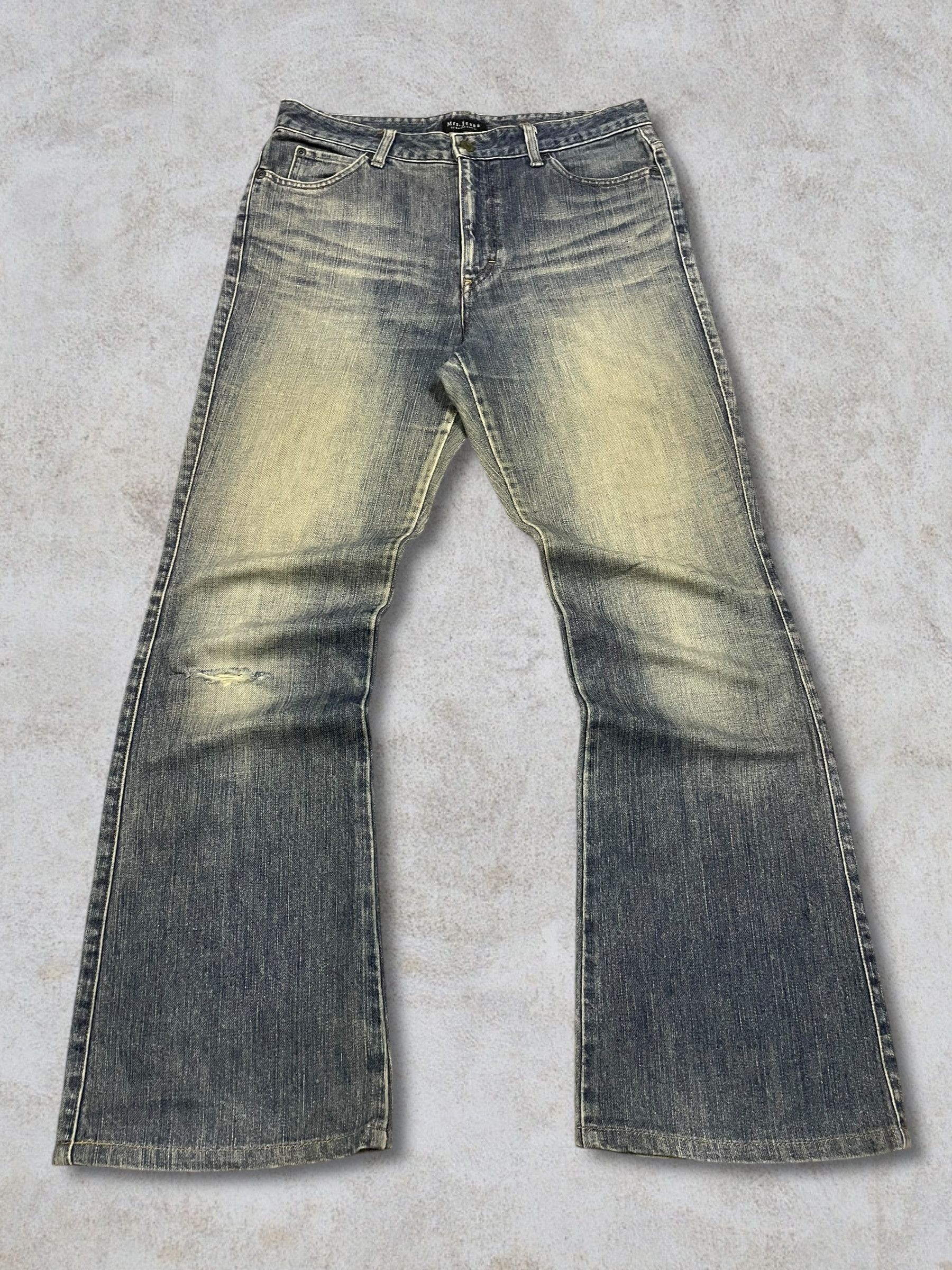 Japanese Brand Vintage Japanese Mrs.Jeana Mud Wash Flare Moms Jeans Size 32" / US 10 / IT 46 - 1 Thumbnail