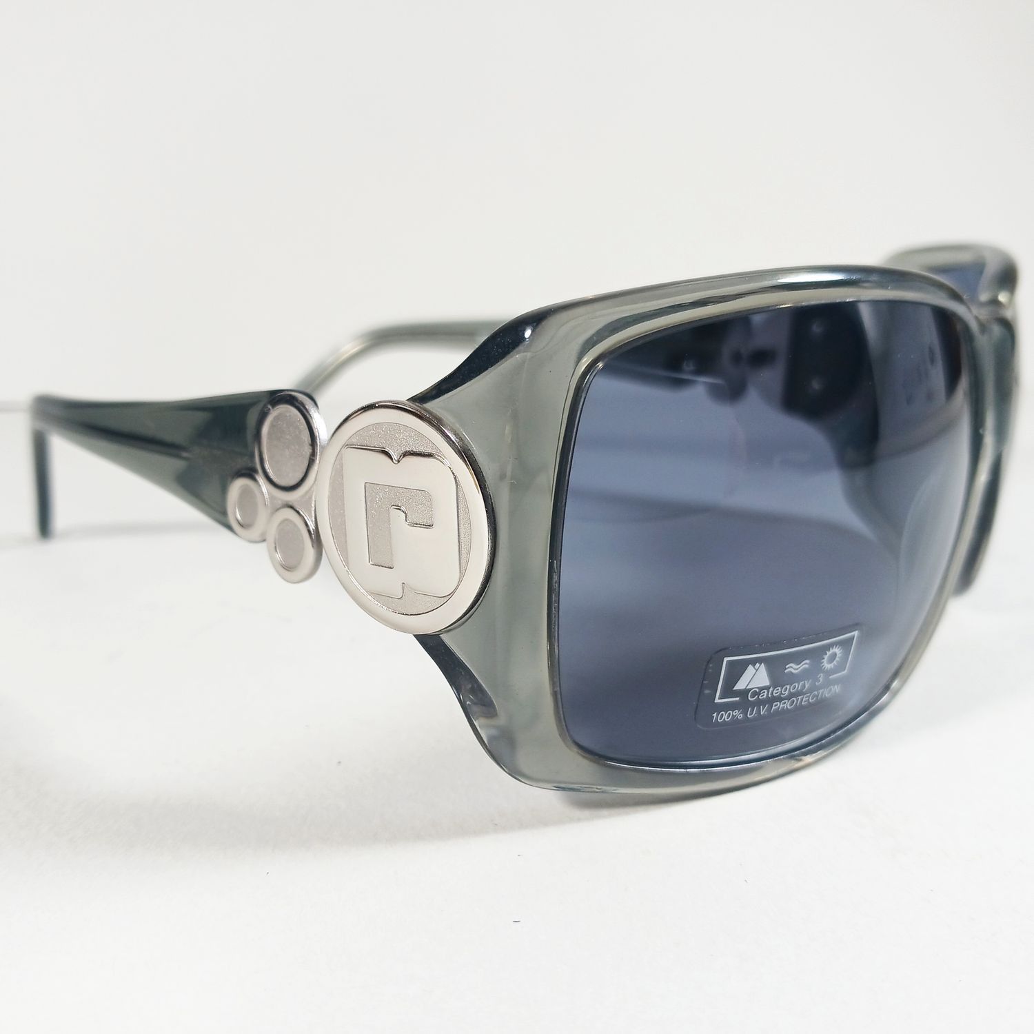 Paco Rabanne Paco Rabanne Gray Translucent Designer Wrap Sunglasses Size ONE SIZE - 3 Thumbnail
