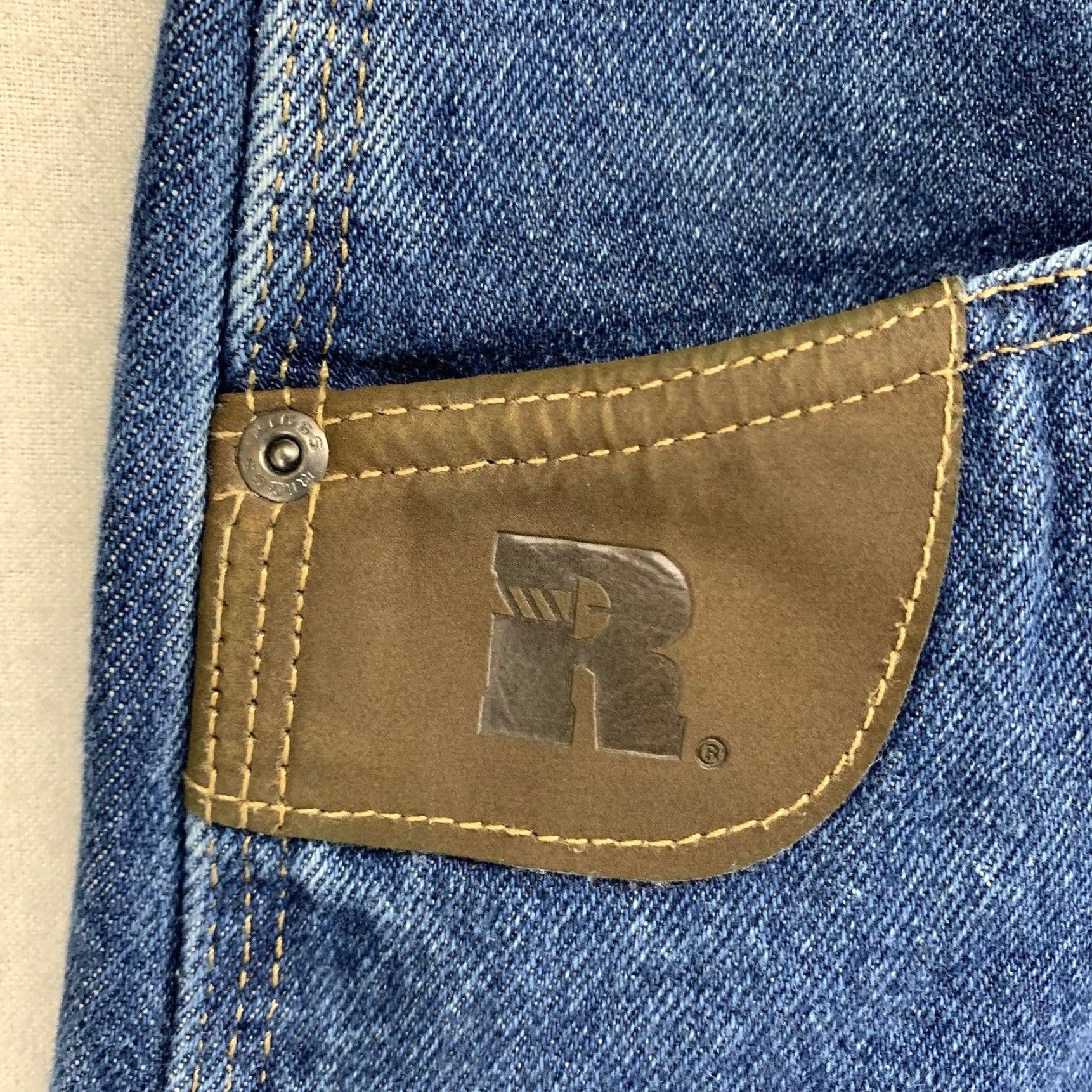 Wrangler VINTAGE Wrangler Men's Jeans Denim 40x30 Straight Fit High Rise Blue Cowboy Logo 90s Size US 40 / EU 56 - 6 Thumbnail