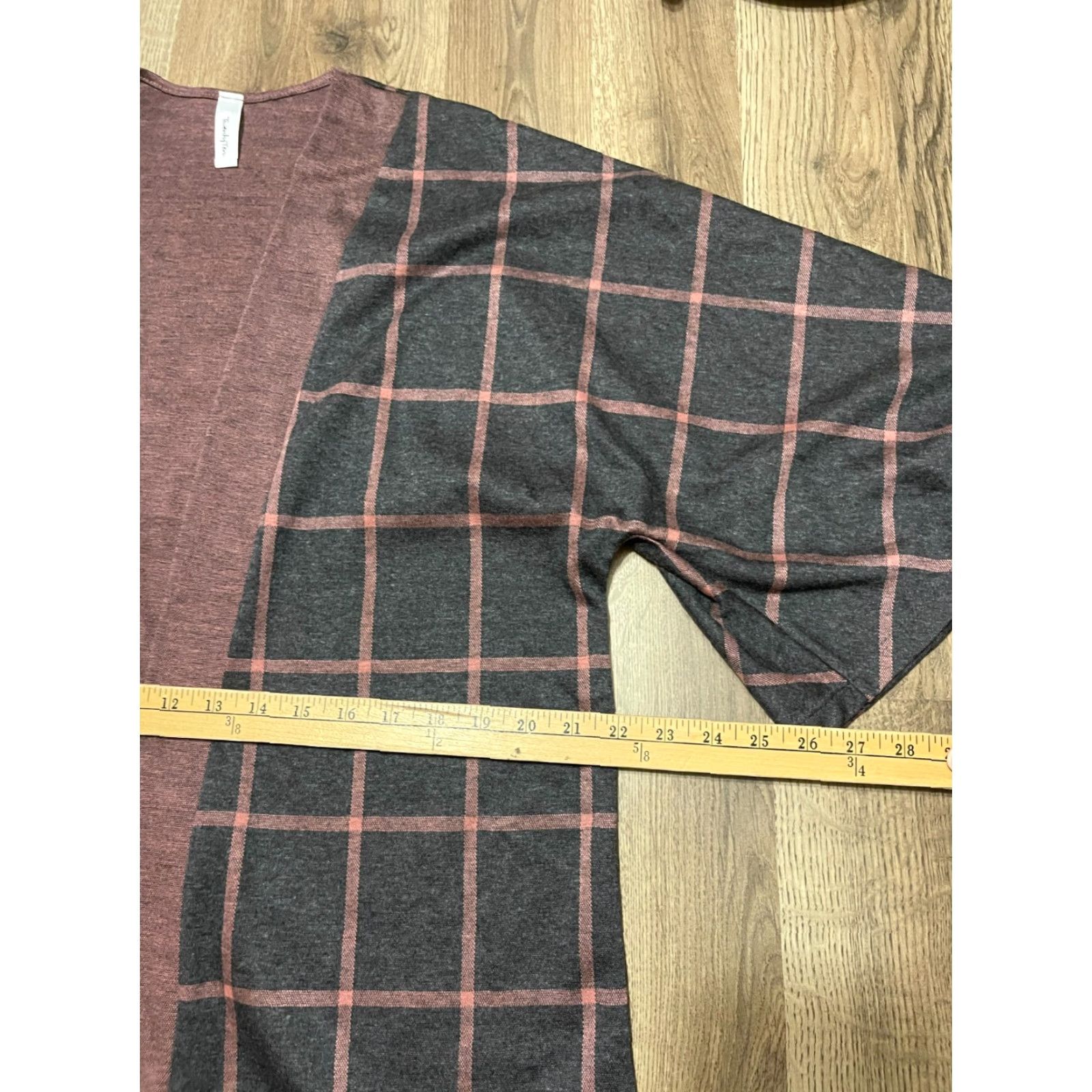 Vintage Twenty Ten Sweater Women's Large Cardigan Open Check Purple Gray Casual Fall Spring Summer Knit Size L / US 10 / IT 46 - 4 Thumbnail