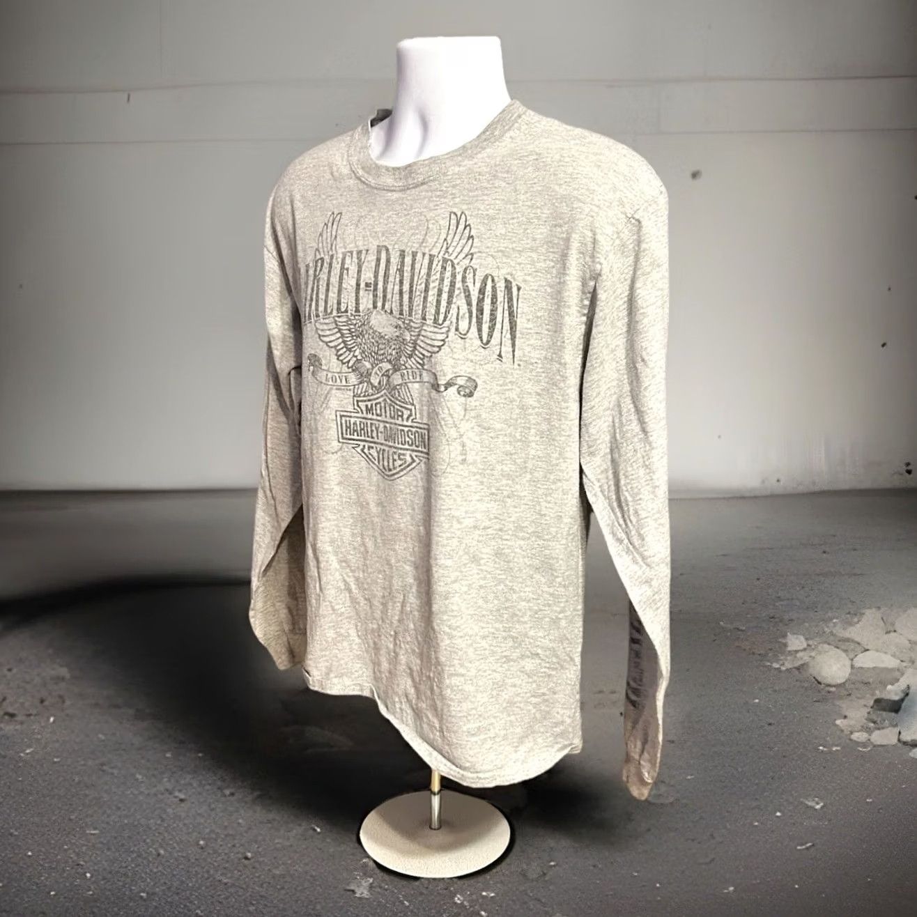 Harley Davidson Harley Davidson Beartooth Montana Long Sleeve Shirt - Men's Large Gray 2010-2019 Knit Cotton Shirt Size US L / EU 52-54 / 3 - 4 Thumbnail