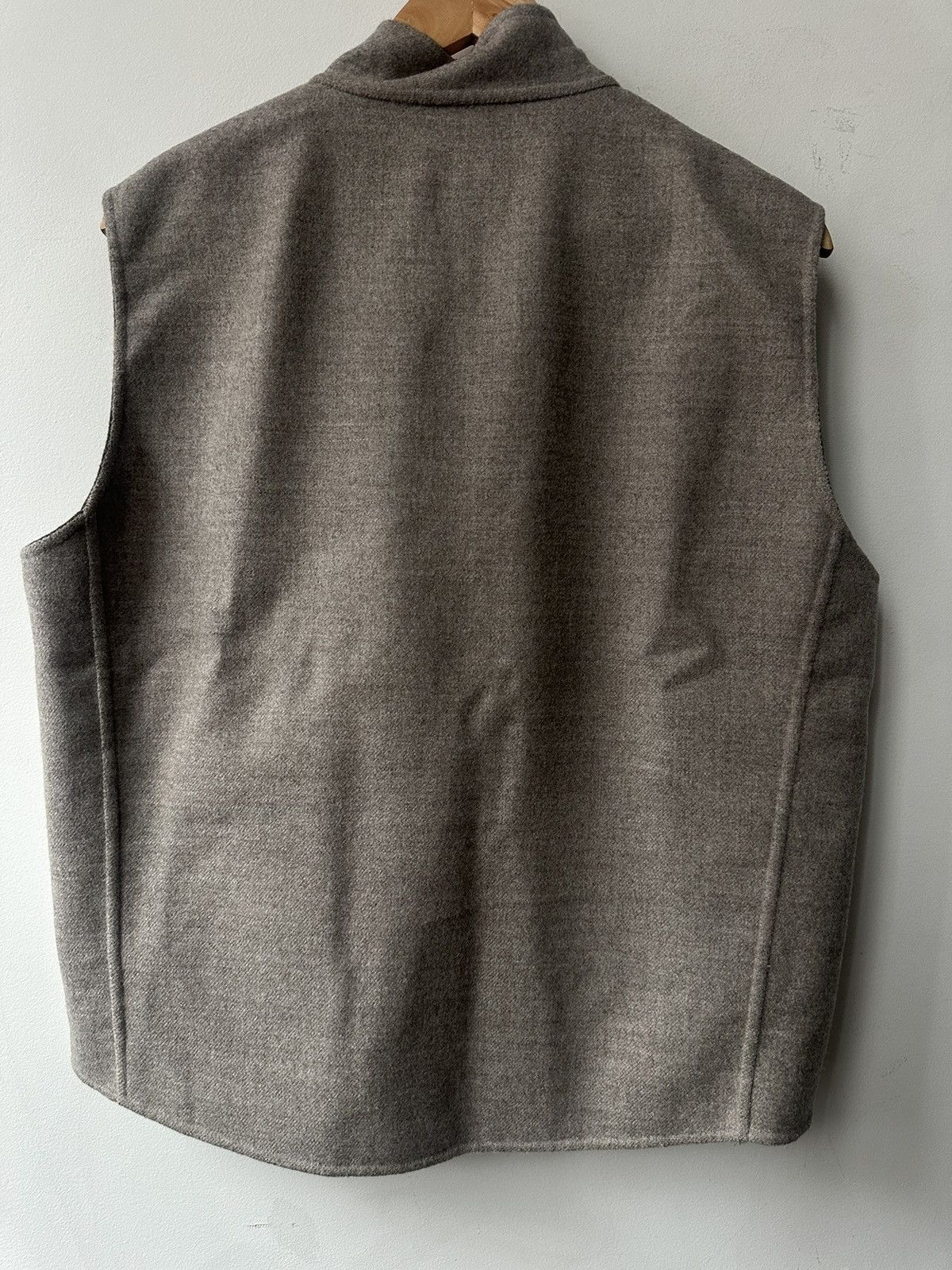 Stoffa Stoffa REVERSIBLE VEST Brown Cream Brushed Merino Wool Size US M / EU 48-50 / 2 - 6 Thumbnail
