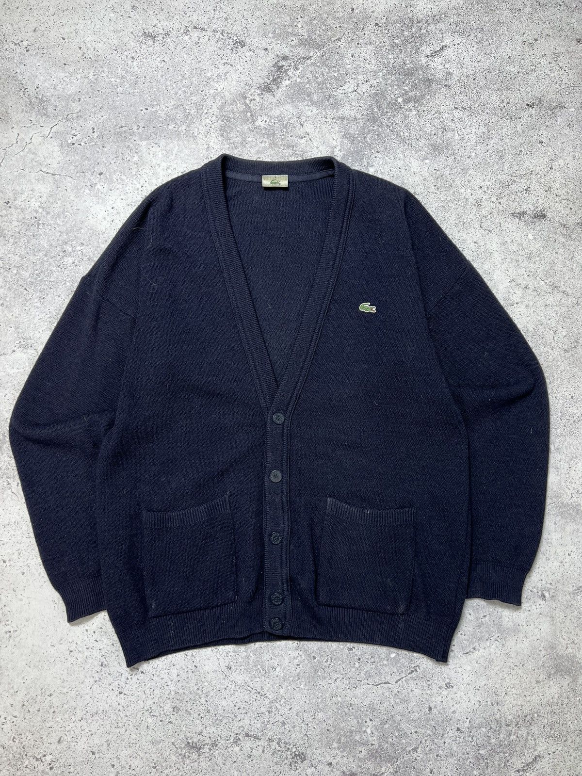 Lacoste × Vintage Vintage 90's Lacoste Cardigan Knitted Sweater Size US XL / EU 56 / 4 - 2 Thumbnail